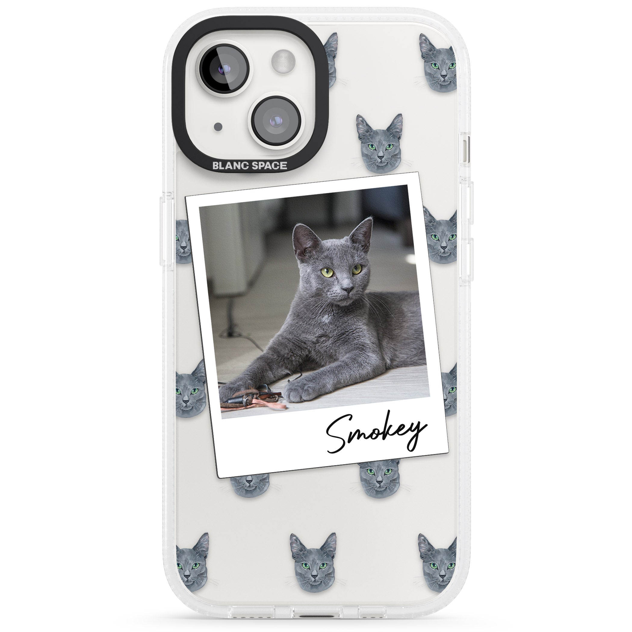 Personalised Korat Cat Photo iPhone 15 / 14 / 13 Clear Case Impact Air - Blanc Space