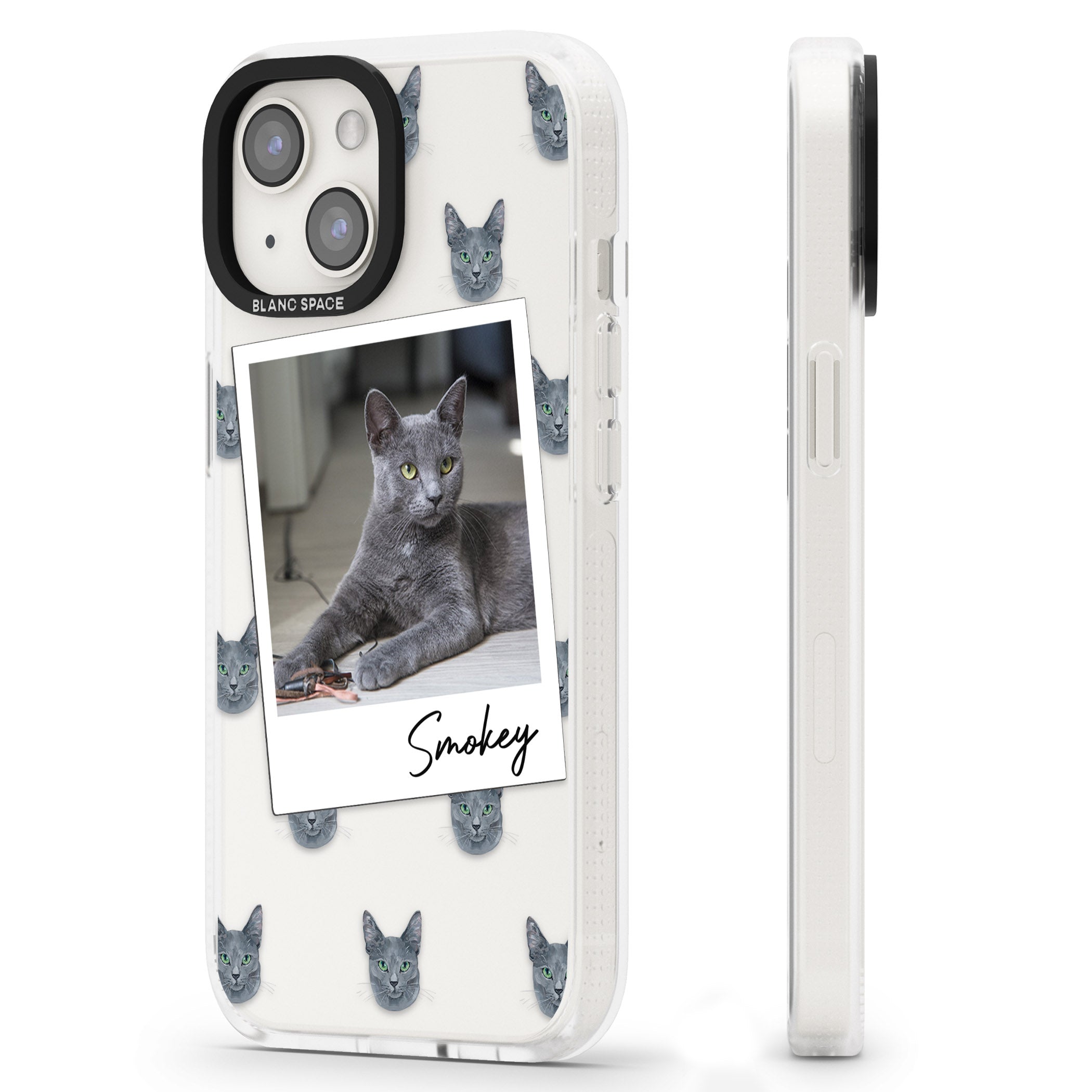 Personalised Korat Cat Photo iPhone 15 / 14 / 13 Clear Case Impact Air - Blanc Space