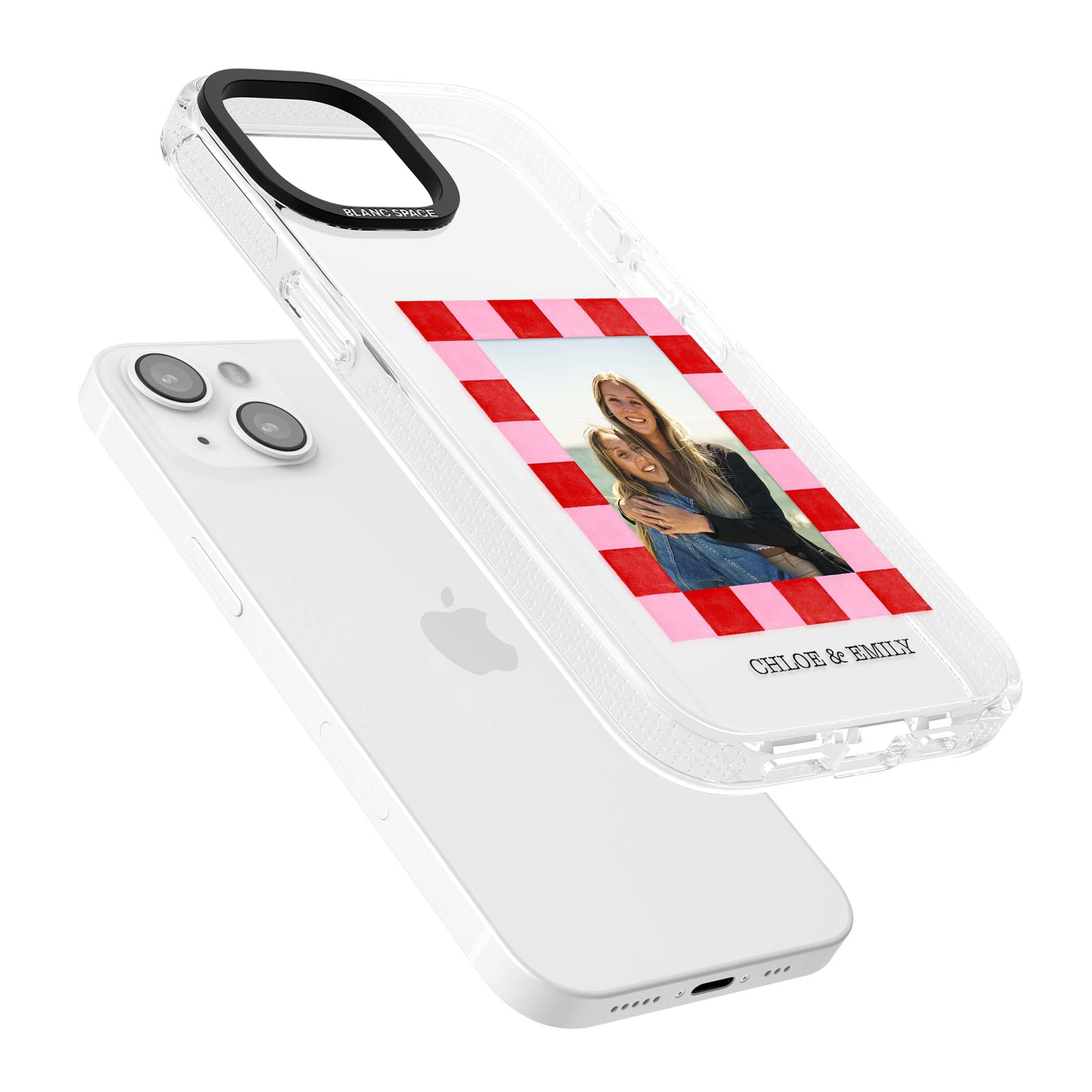 Bubblegum Check Photo for her iPhone case | Clear Case Impact Air case for iPhone 15, iPhone 15 Plus