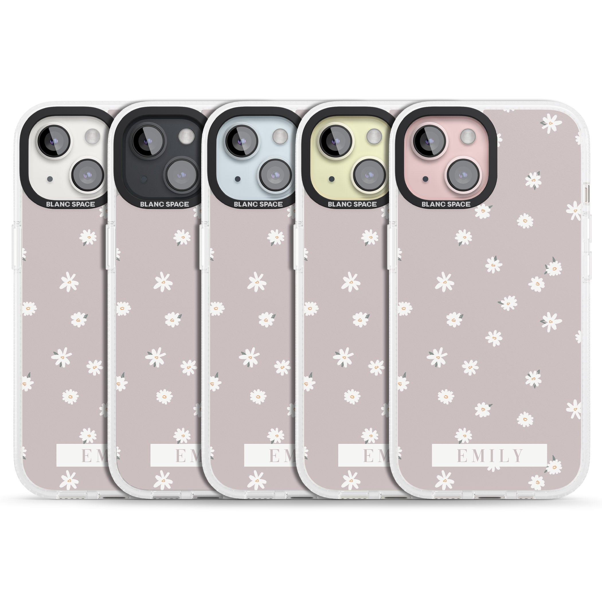 Personalised Dusty Rose Personalised iPhone 15 / 14 / 13 Clear Case Impact Air - Blanc Space