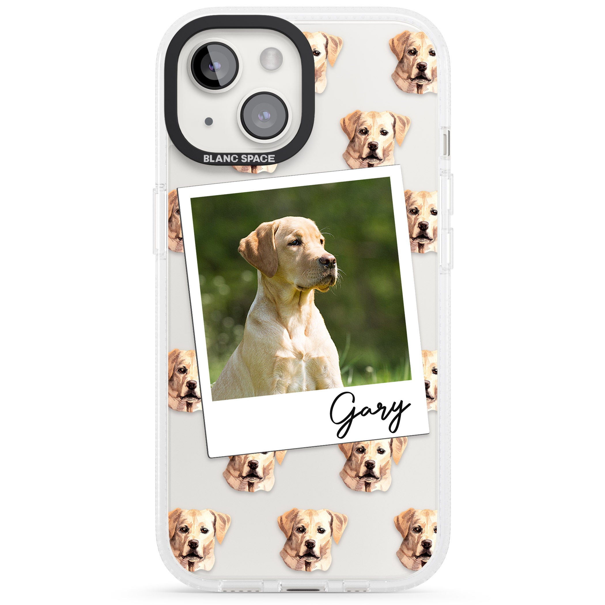 Personalised Labrador, Tan - Dog Photo iPhone 15 / 14 / 13 Clear Case Impact Air - Blanc Space