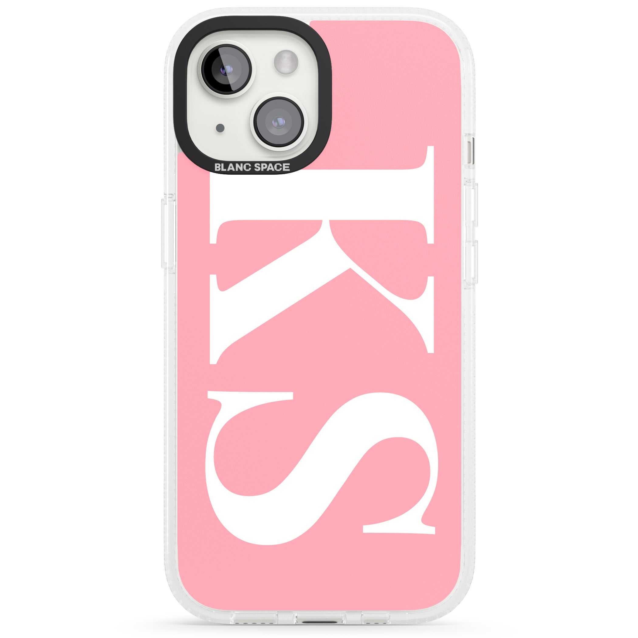 Personalised White & Pink Letters iPhone 15 / 14 / 13 Clear Case Impact Air - Blanc Space