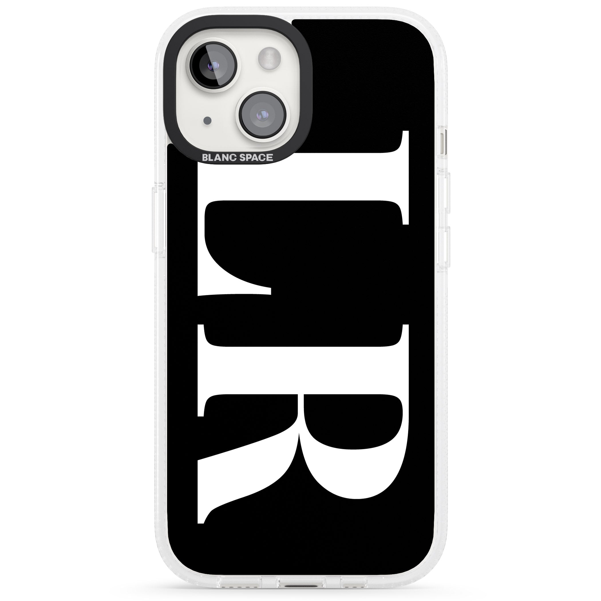Personalised White & Black Letters iPhone 15 / 14 / 13 Clear Case Impact Air - Blanc Space