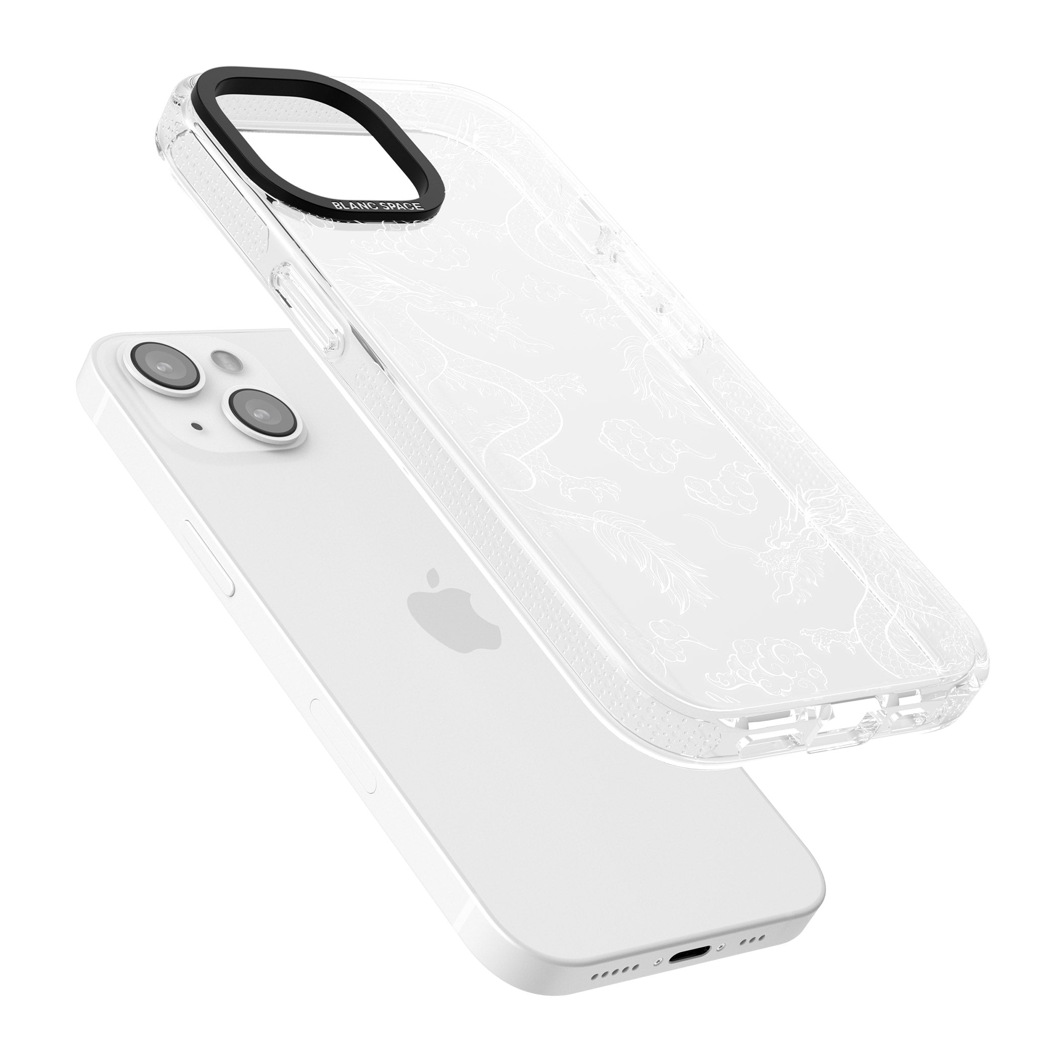 Personalised Name iPhone 15 / 14 / 13 Clear Case Impact Air - Blanc Space