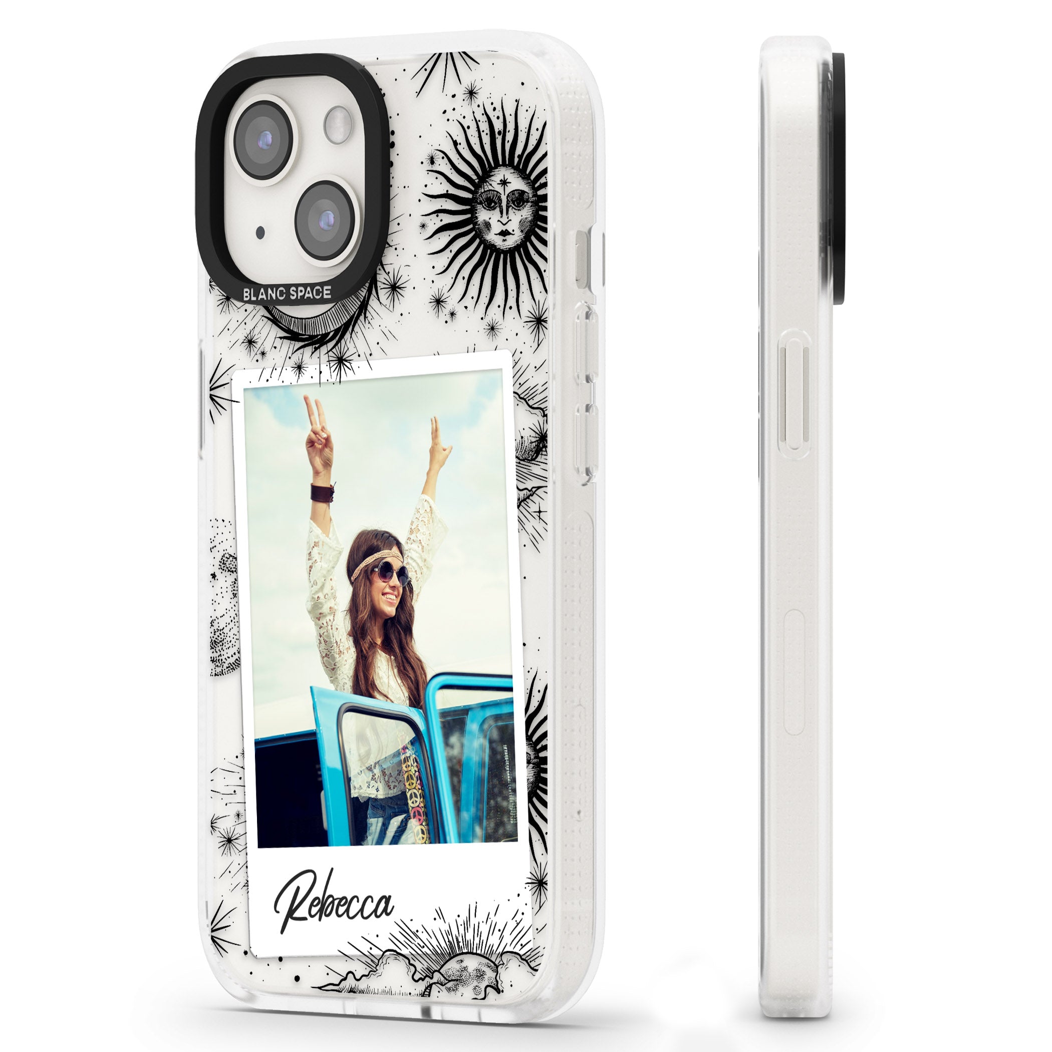Personalised Astrology Instant Photo iPhone 15 / 14 / 13 Clear Case Impact Air - Blanc Space