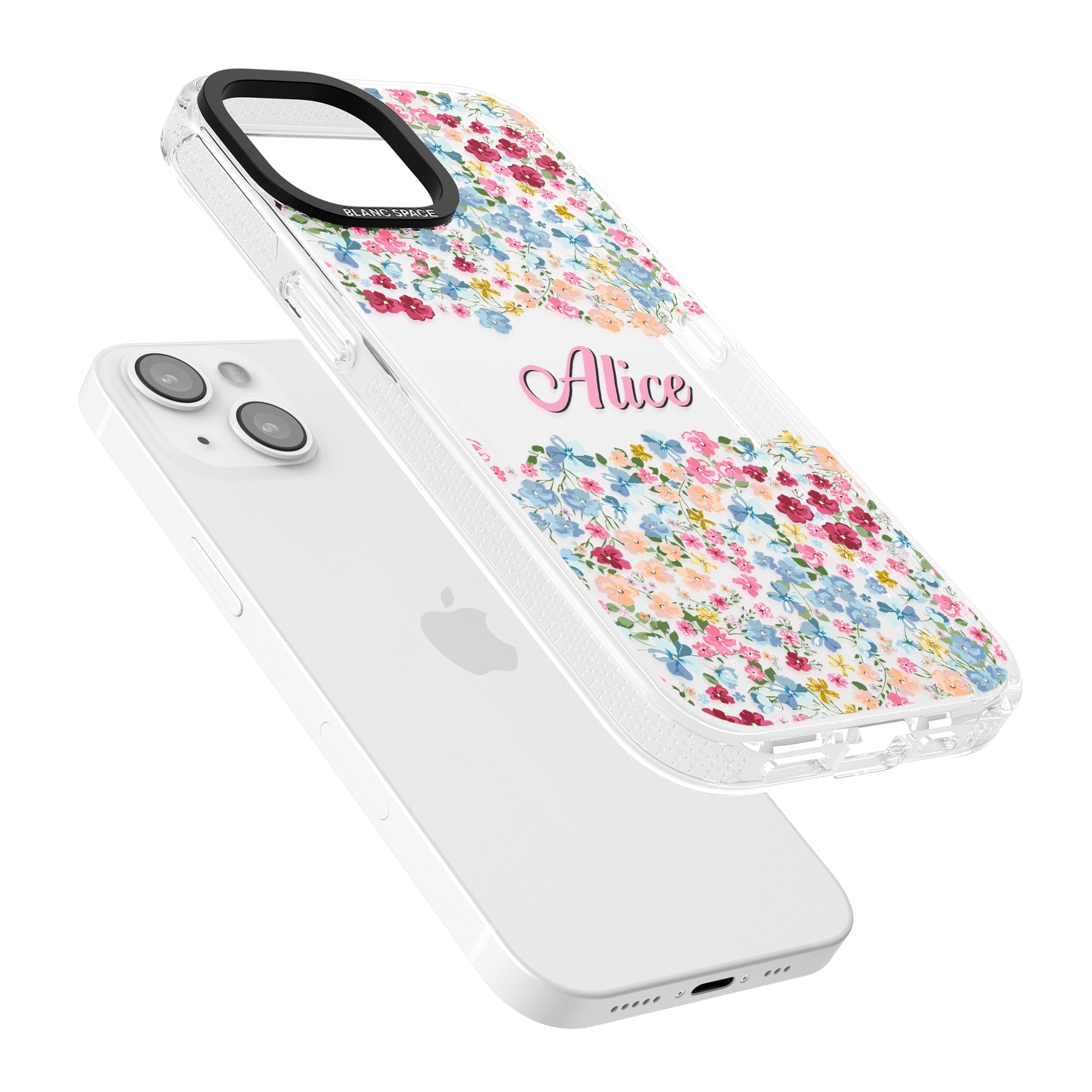 Personalised Venetian Meadow iPhone 15 / 14 / 13 Clear Case Impact Air - Blanc Space