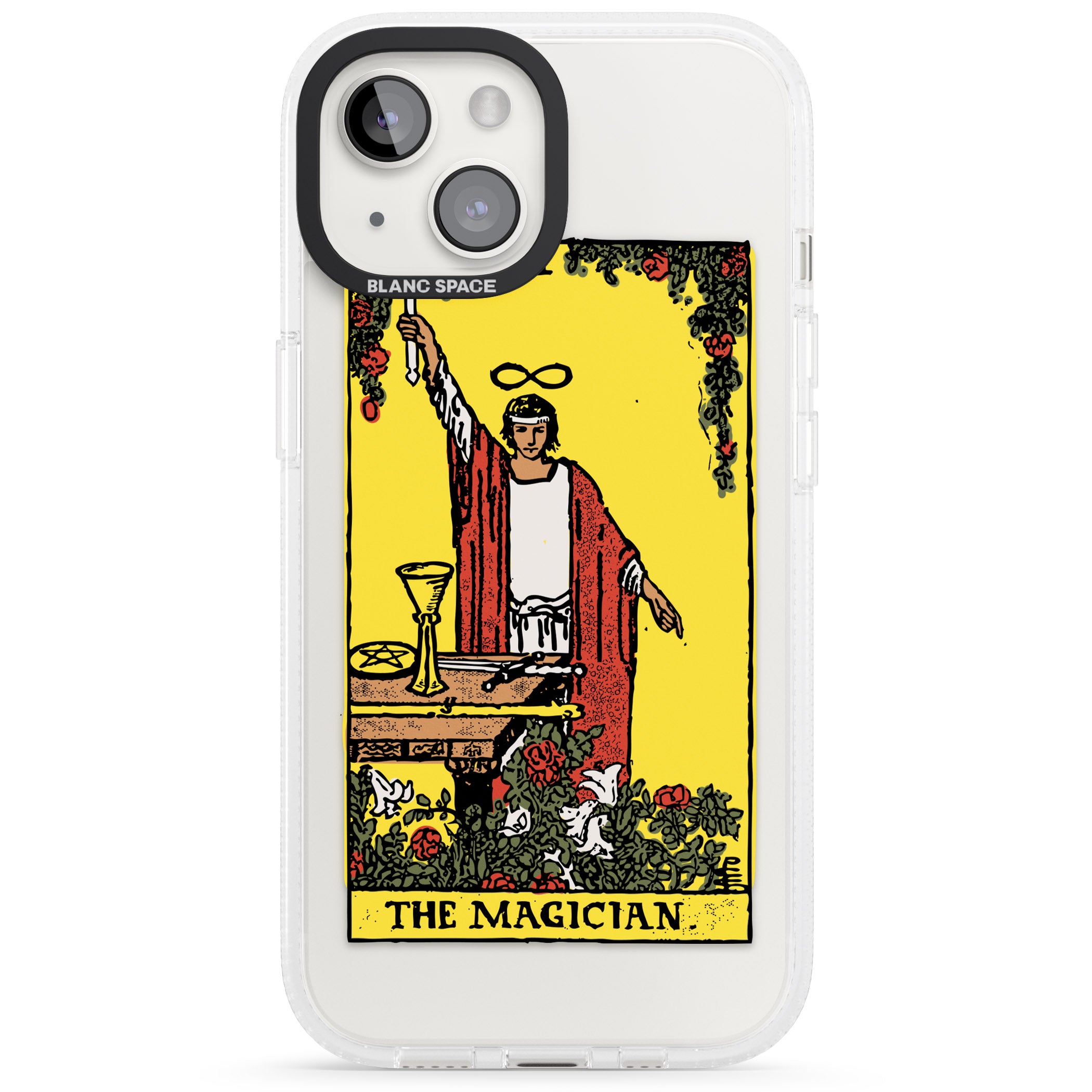 Personalised The Magician Tarot Card - Colour iPhone 15 / 14 / 13 Clear Case Impact Air - Blanc Space