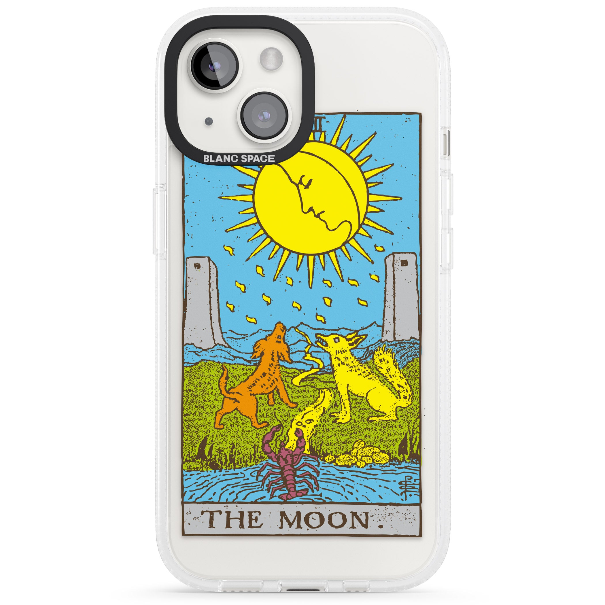 Personalised The Moon Tarot Card - Colour iPhone 15 / 14 / 13 Clear Case Impact Air - Blanc Space