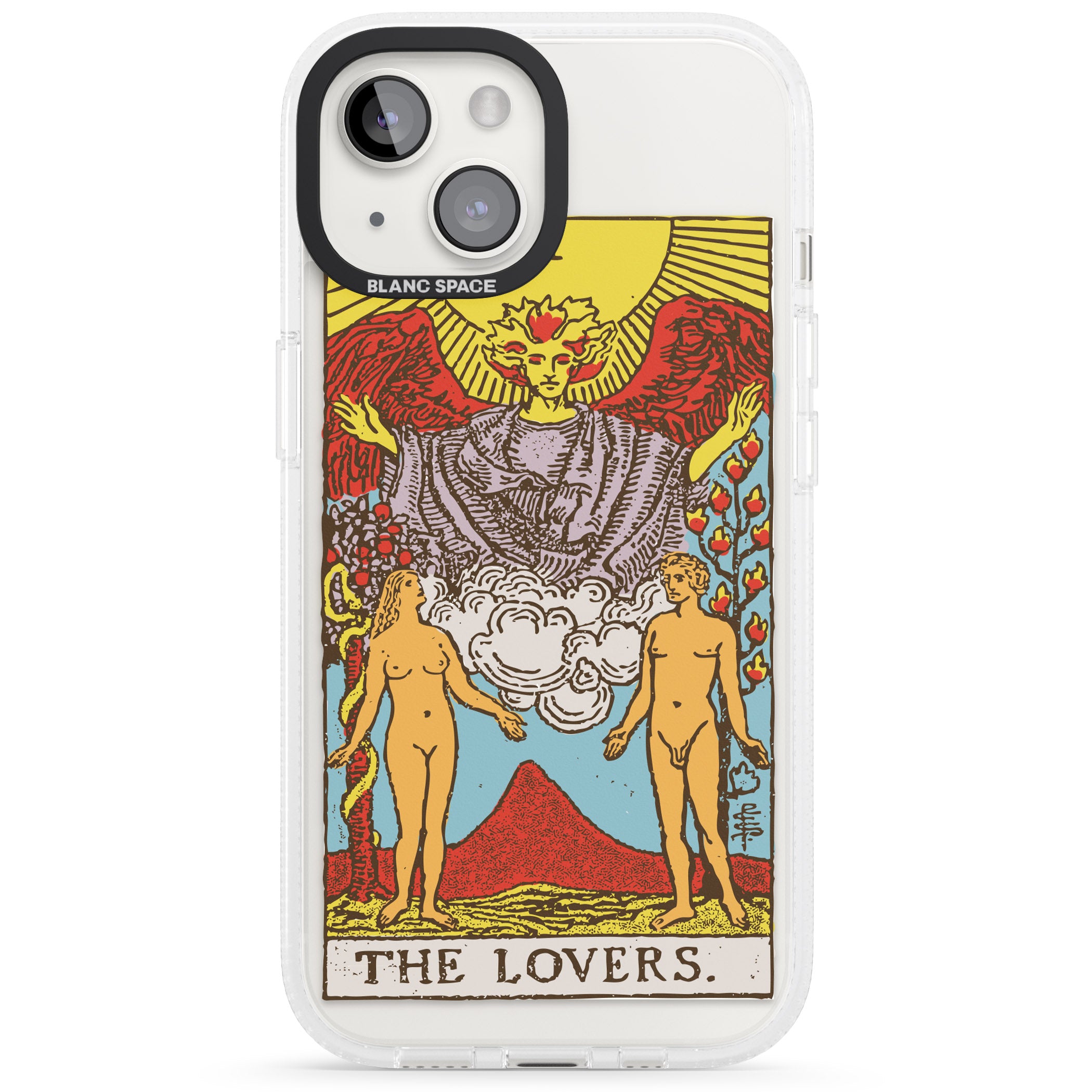 Personalised The Lovers Tarot Card - Colour iPhone 15 / 14 / 13 Clear Case Impact Air - Blanc Space