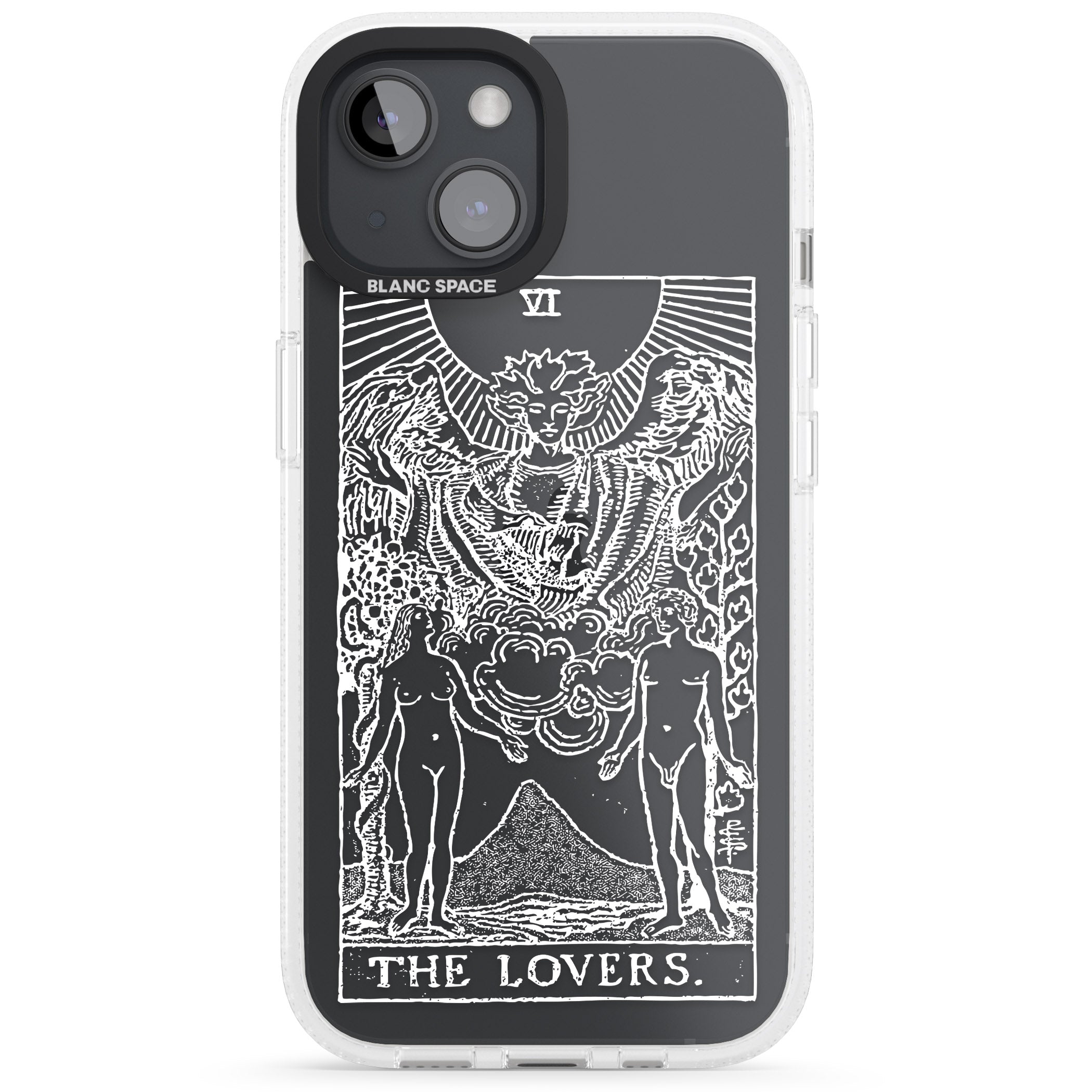 Personalised The Lovers Tarot Card - White Transparent iPhone 15 / 14 / 13 Clear Case Impact Air - Blanc Space