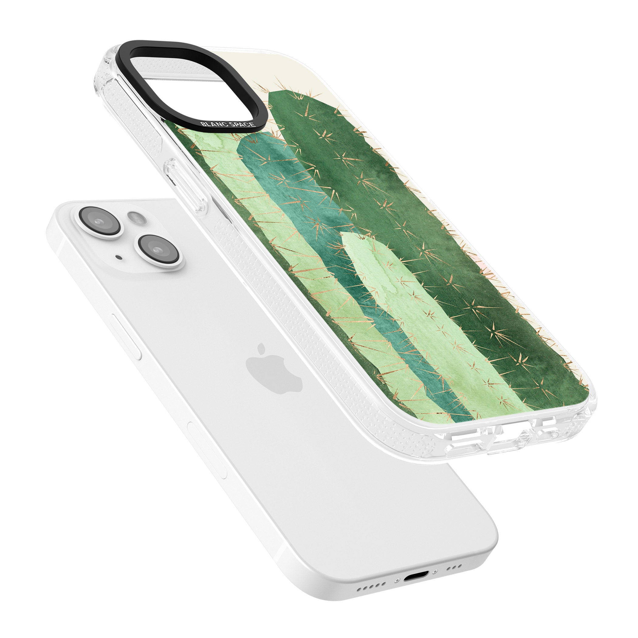 Large Cacti Mix Design iPhone 15 / 14 / 13 Clear Case Impact Air - Blanc Space