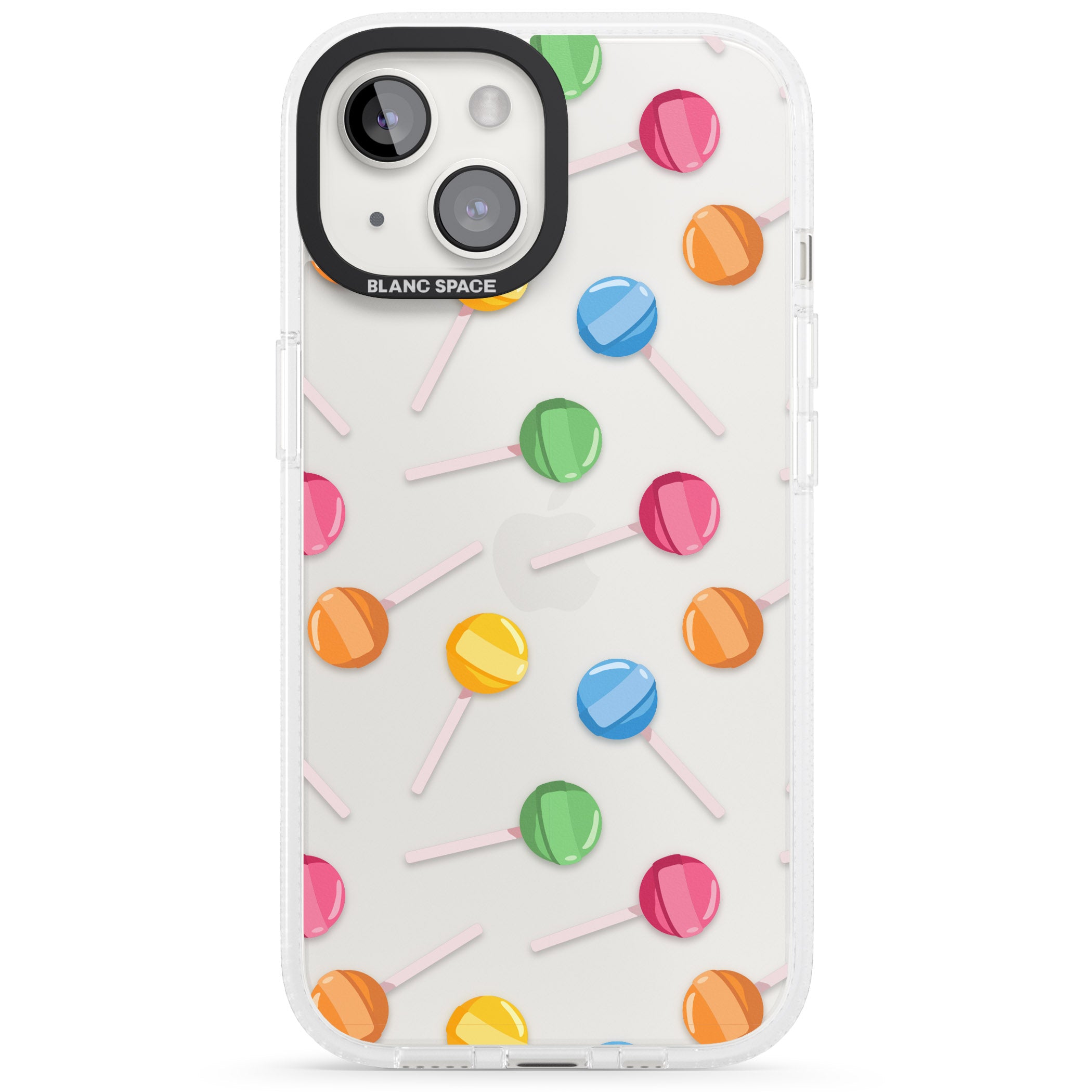 Lollipop Pattern iPhone 15 / 14 / 13 Clear Case Impact Air - Blanc Space