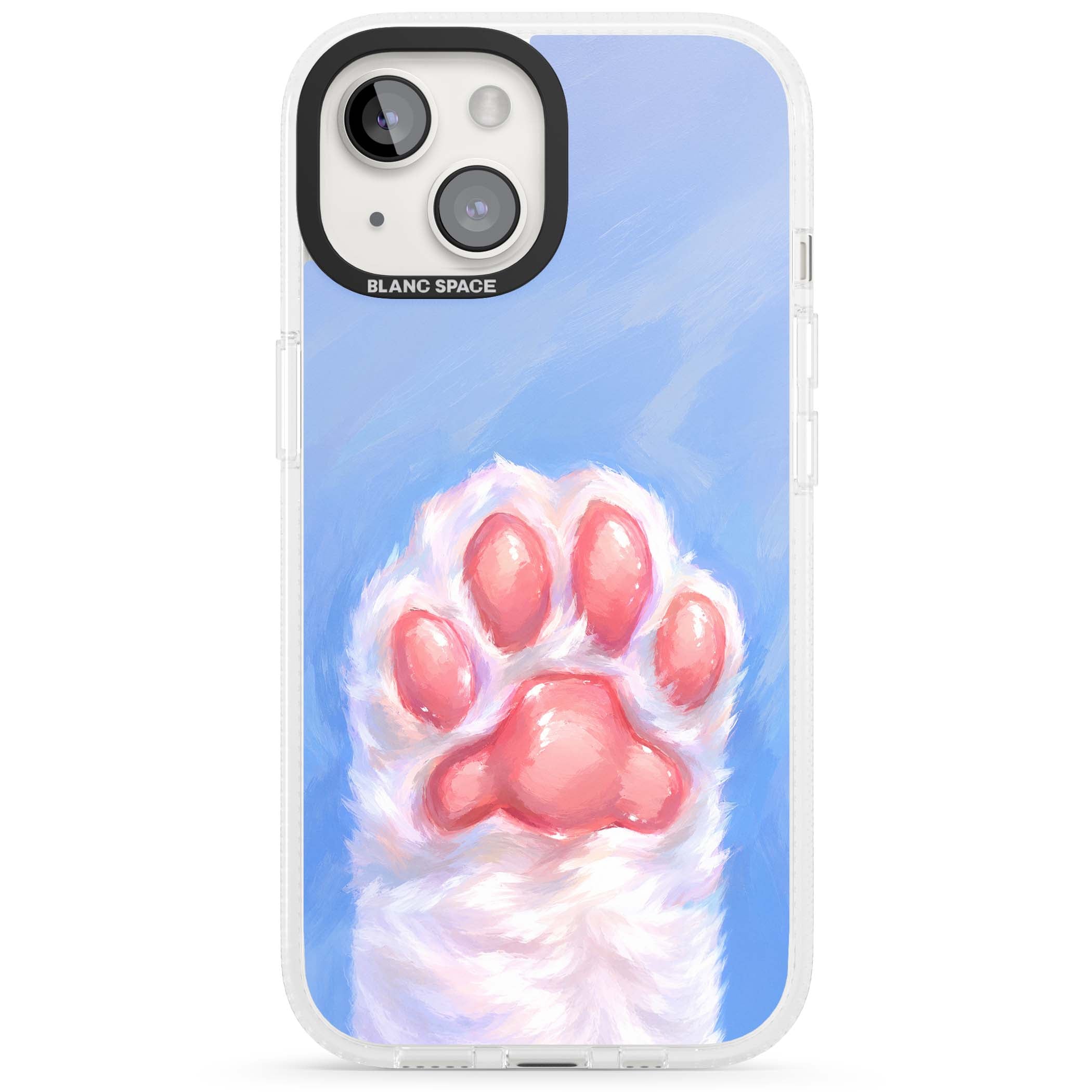 Soft White Paw cute iPhone case | Clear Case Impact Air case for iPhone 15, iPhone 15 Plus