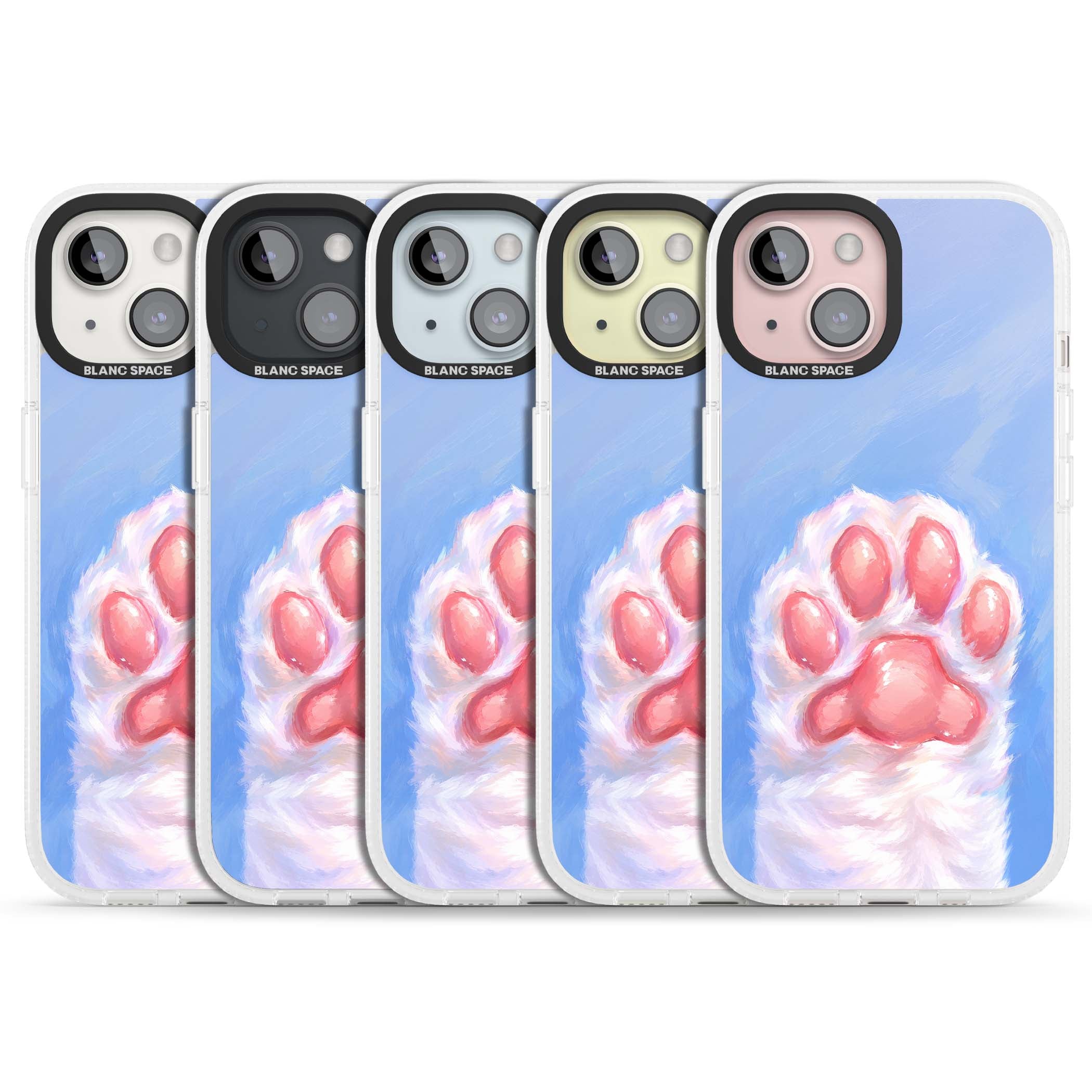 Soft White Paw cute iPhone case | Clear Case Impact Air case for iPhone 15, iPhone 15 Plus