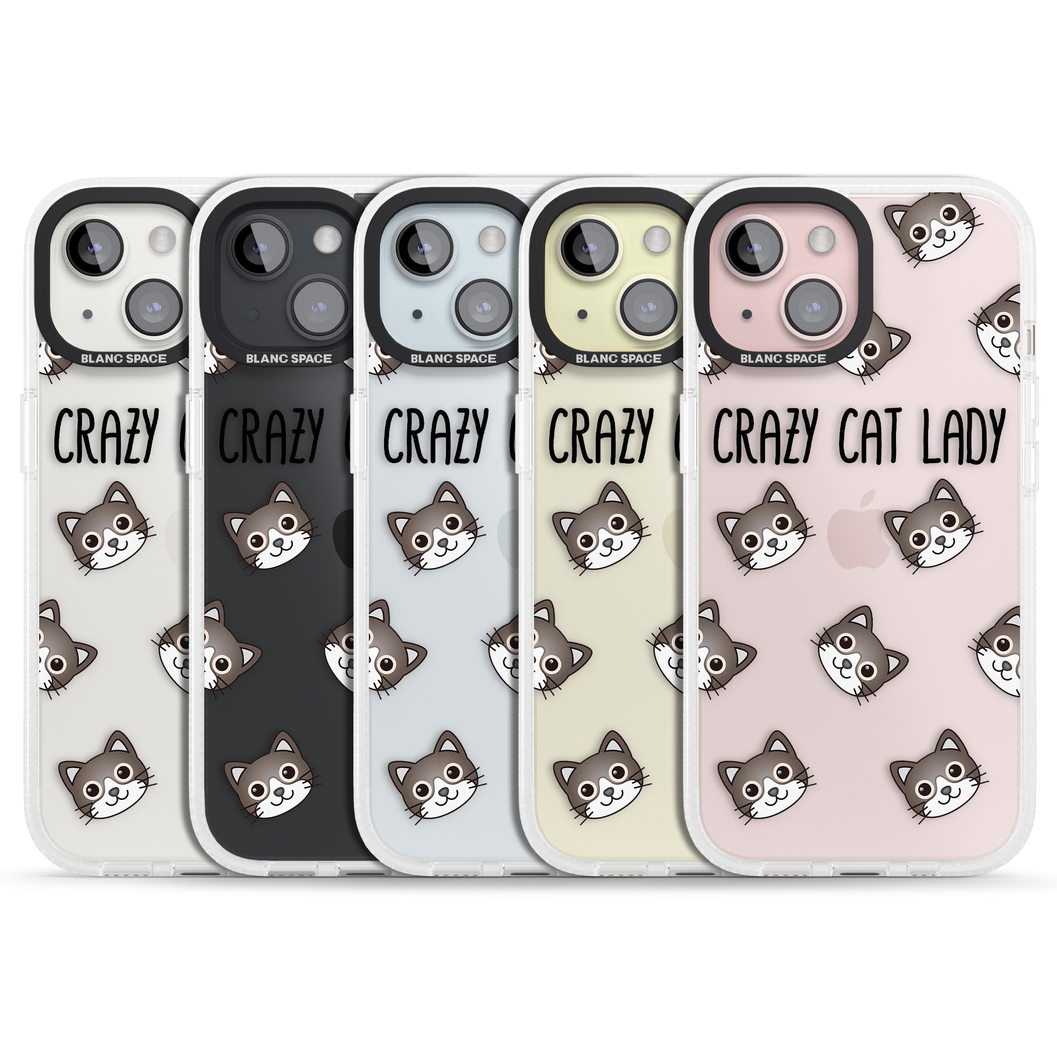 Crazy Cat Lady iPhone 15 / 14 / 13 Clear Case Impact Air - Blanc Space