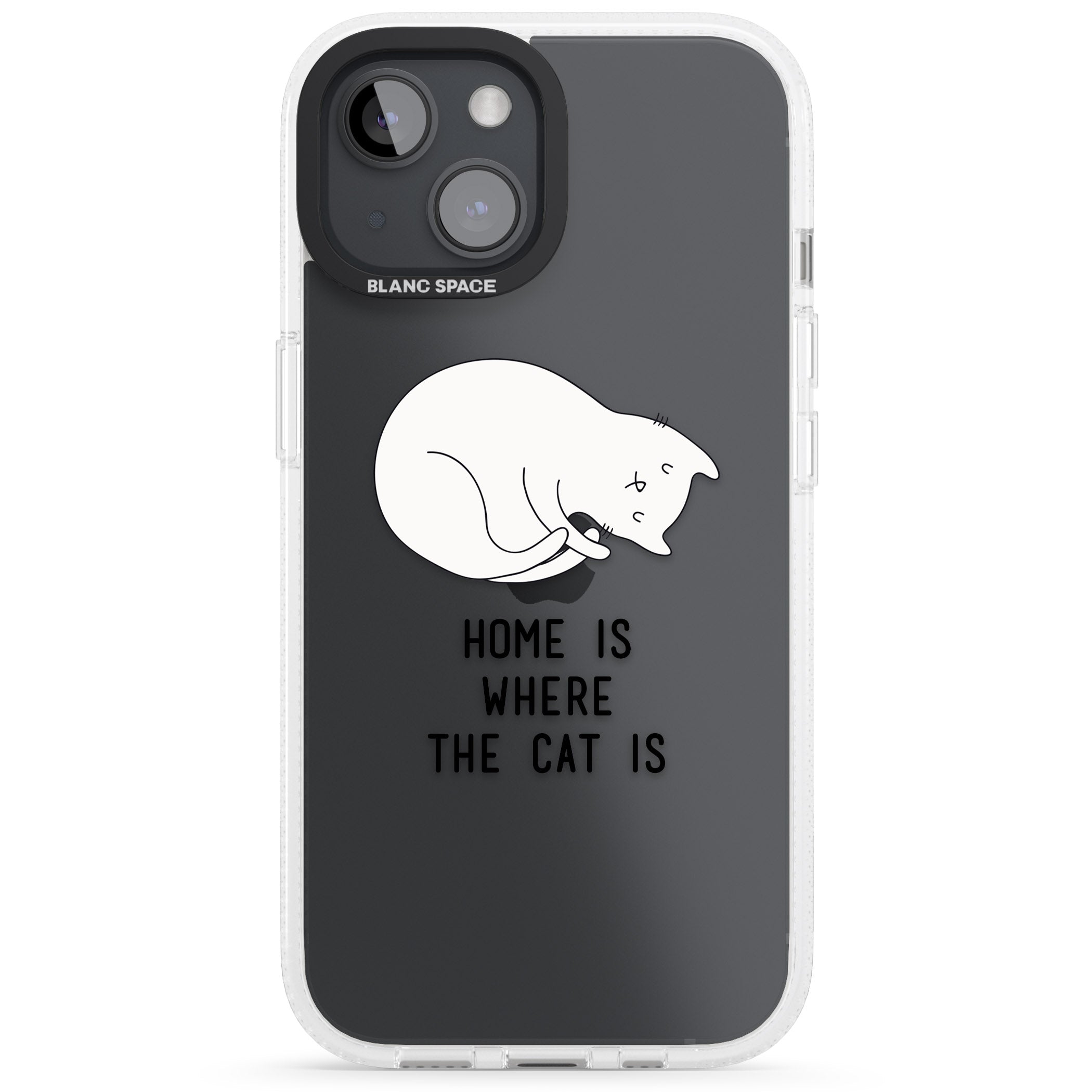 Home Is Where the Cat is iPhone 15 / 14 / 13 Clear Case Impact Air - Blanc Space