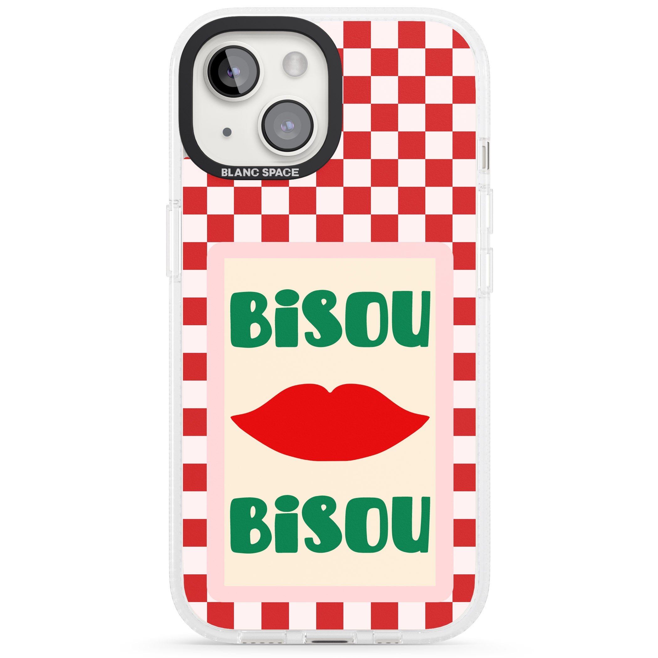 Bisou iPhone 15 / 14 / 13 Clear Case Impact Air - Blanc Space