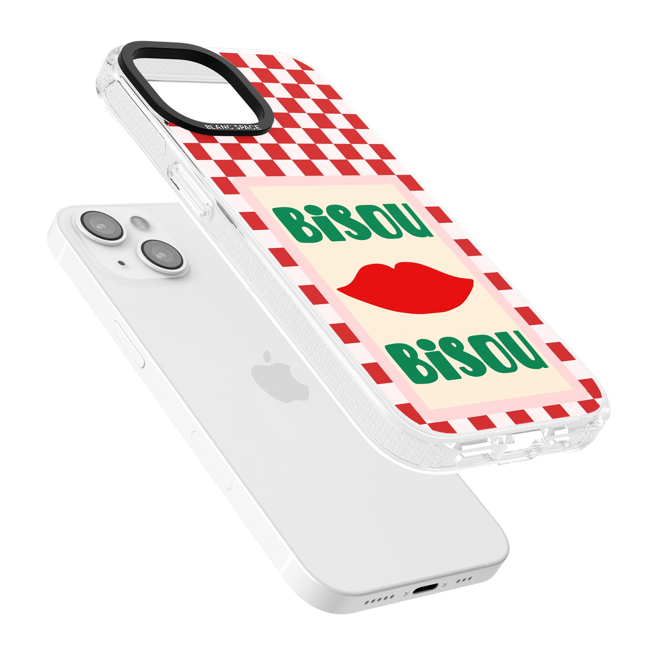 Bisou iPhone 15 / 14 / 13 Clear Case Impact Air - Blanc Space