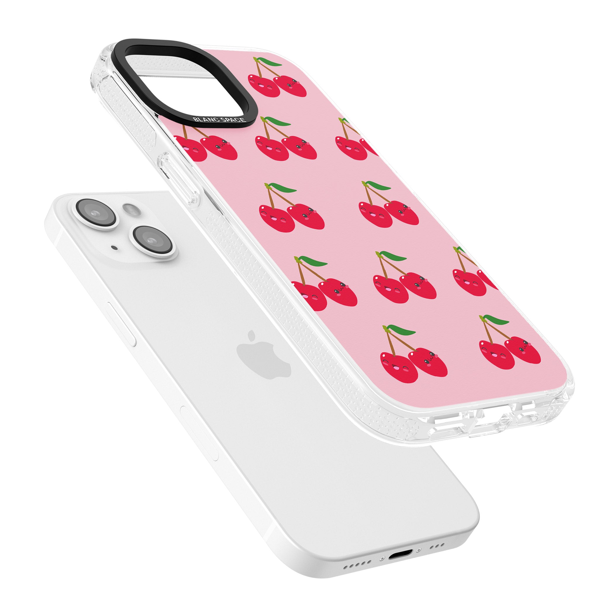 Cheeky Cherry iPhone 15 / 14 / 13 Clear Case Impact Air - Blanc Space