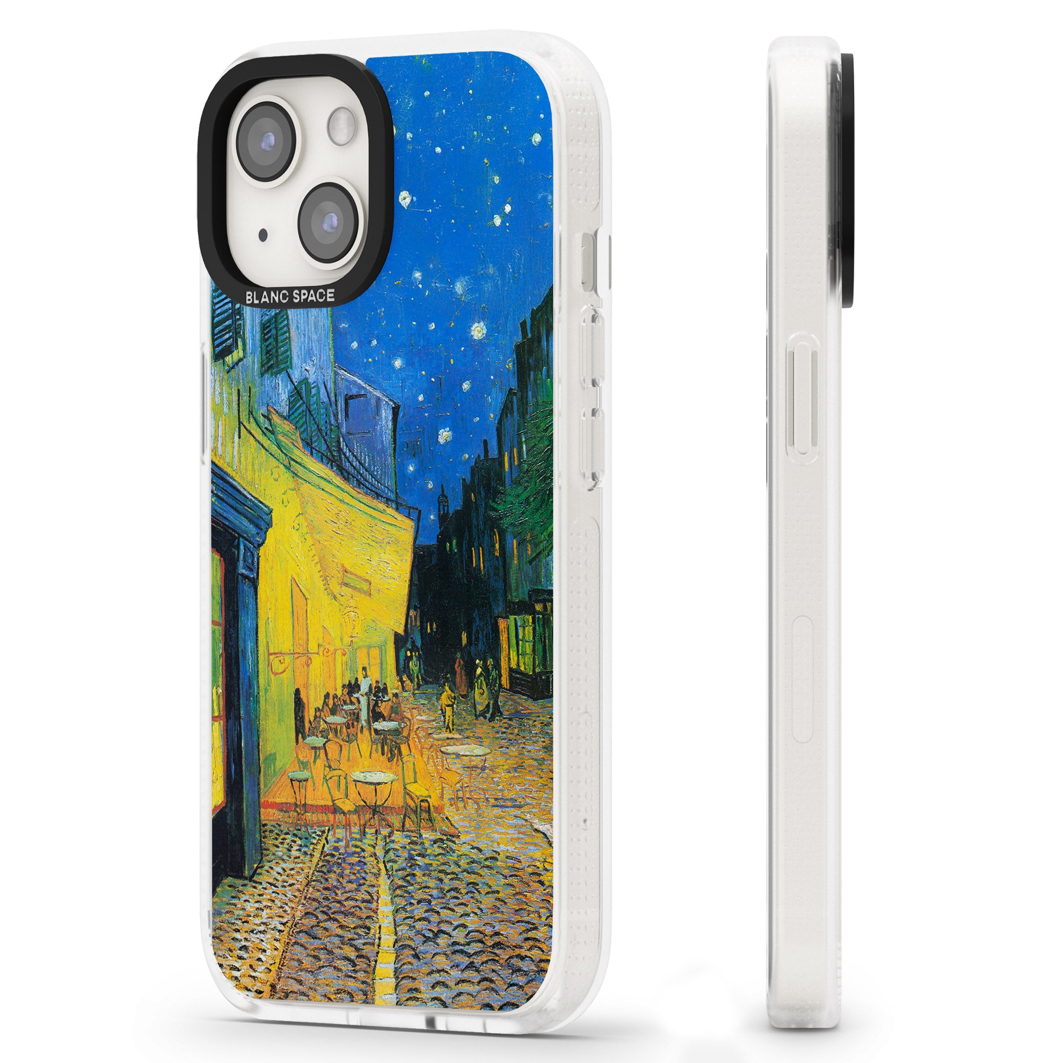 Café Terrace at Night iPhone 15 / 14 / 13 Clear Case Impact Air - Blanc Space