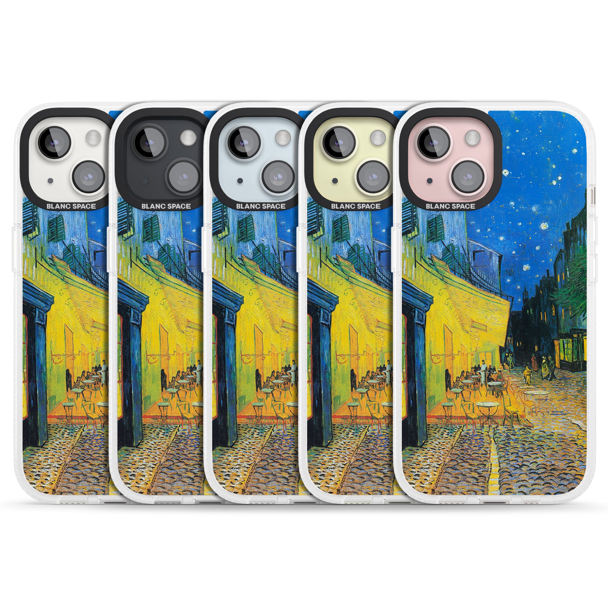 Café Terrace at Night iPhone 15 / 14 / 13 Clear Case Impact Air - Blanc Space