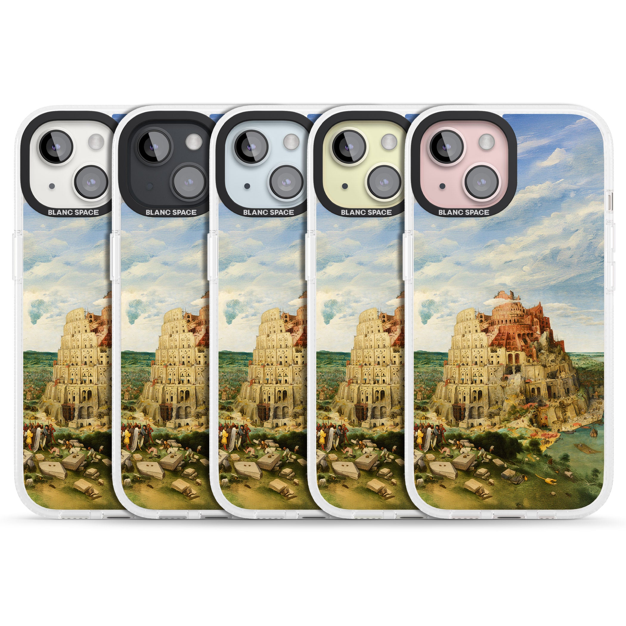Tower of Babel iPhone 15 / 14 / 13 Clear Case Impact Air - Blanc Space