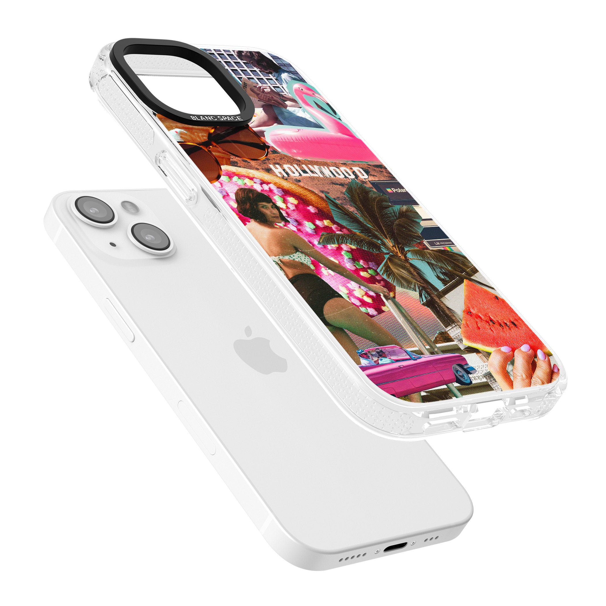 Vintage Collage: Hollywood Mix iPhone 15 / 14 / 13 Clear Case Impact Air - Blanc Space