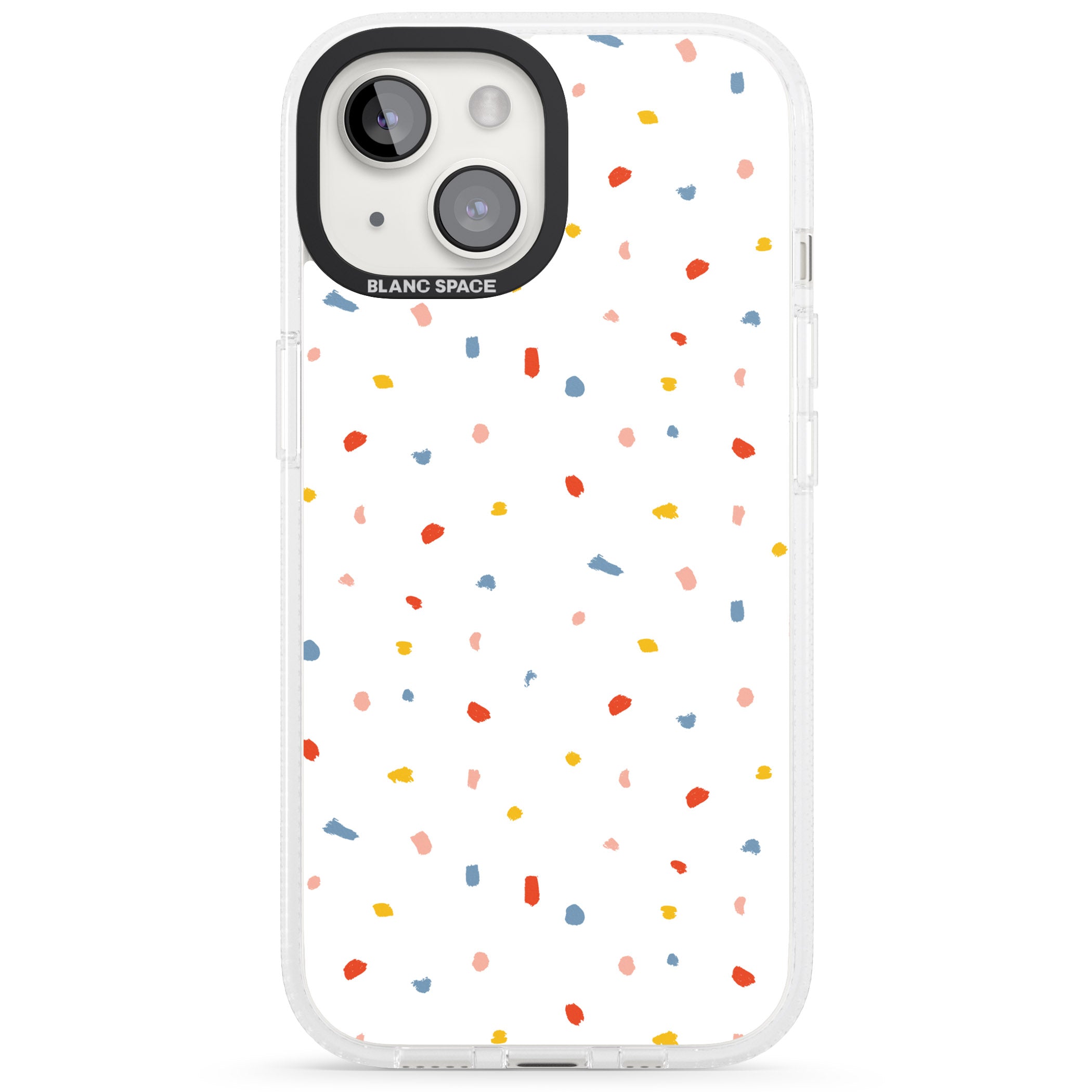Confetti Print on Solid White iPhone 15 / 14 / 13 Clear Case Impact Air - Blanc Space