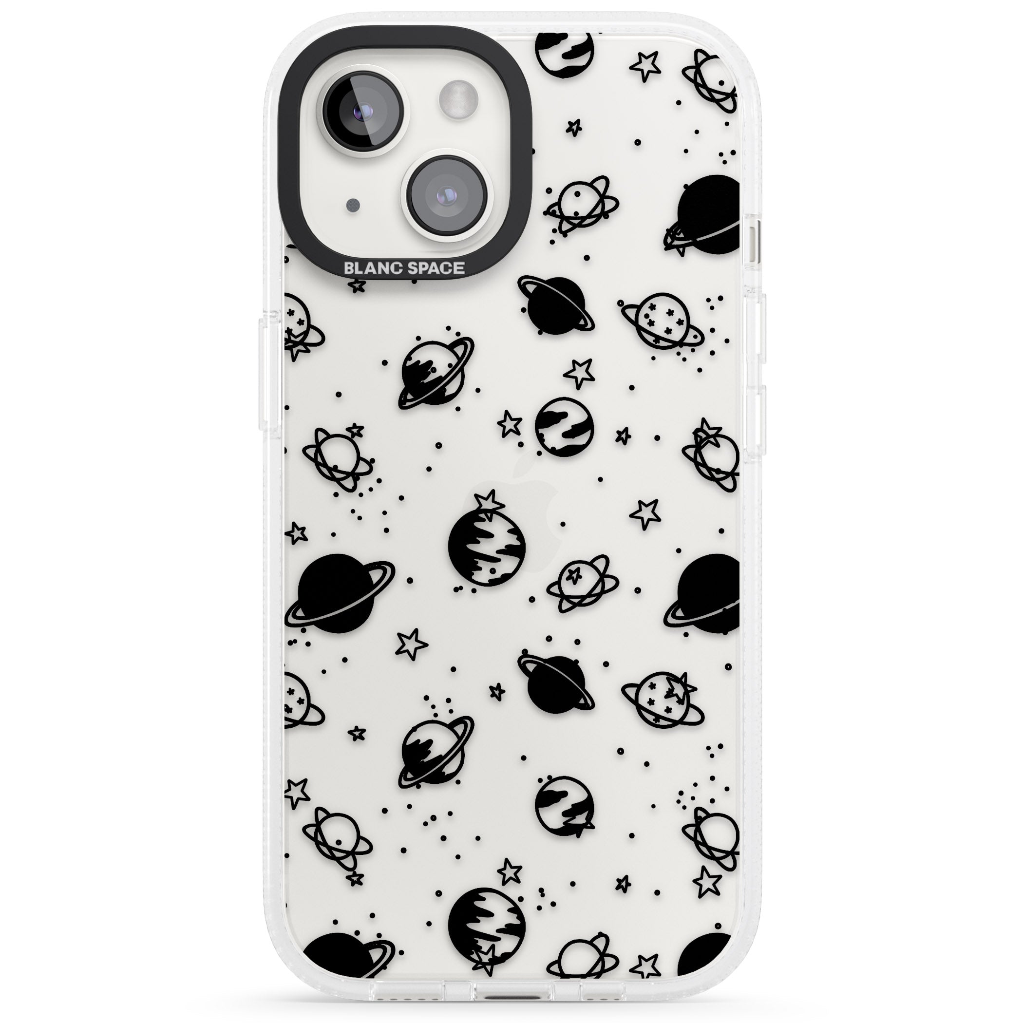 Planets iPhone 15 / 14 / 13 Clear Case Impact Air - Blanc Space