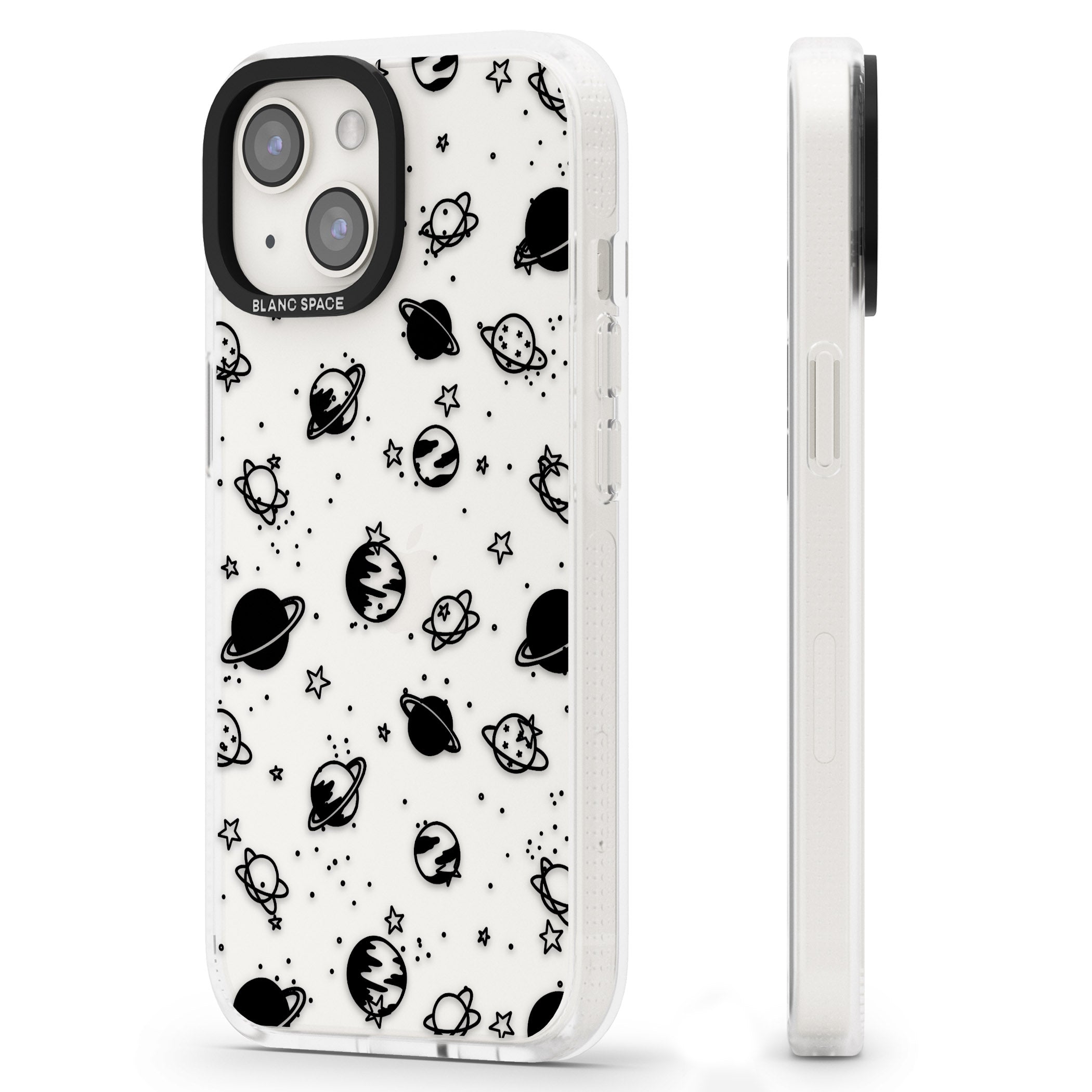 Planets iPhone 15 / 14 / 13 Clear Case Impact Air - Blanc Space