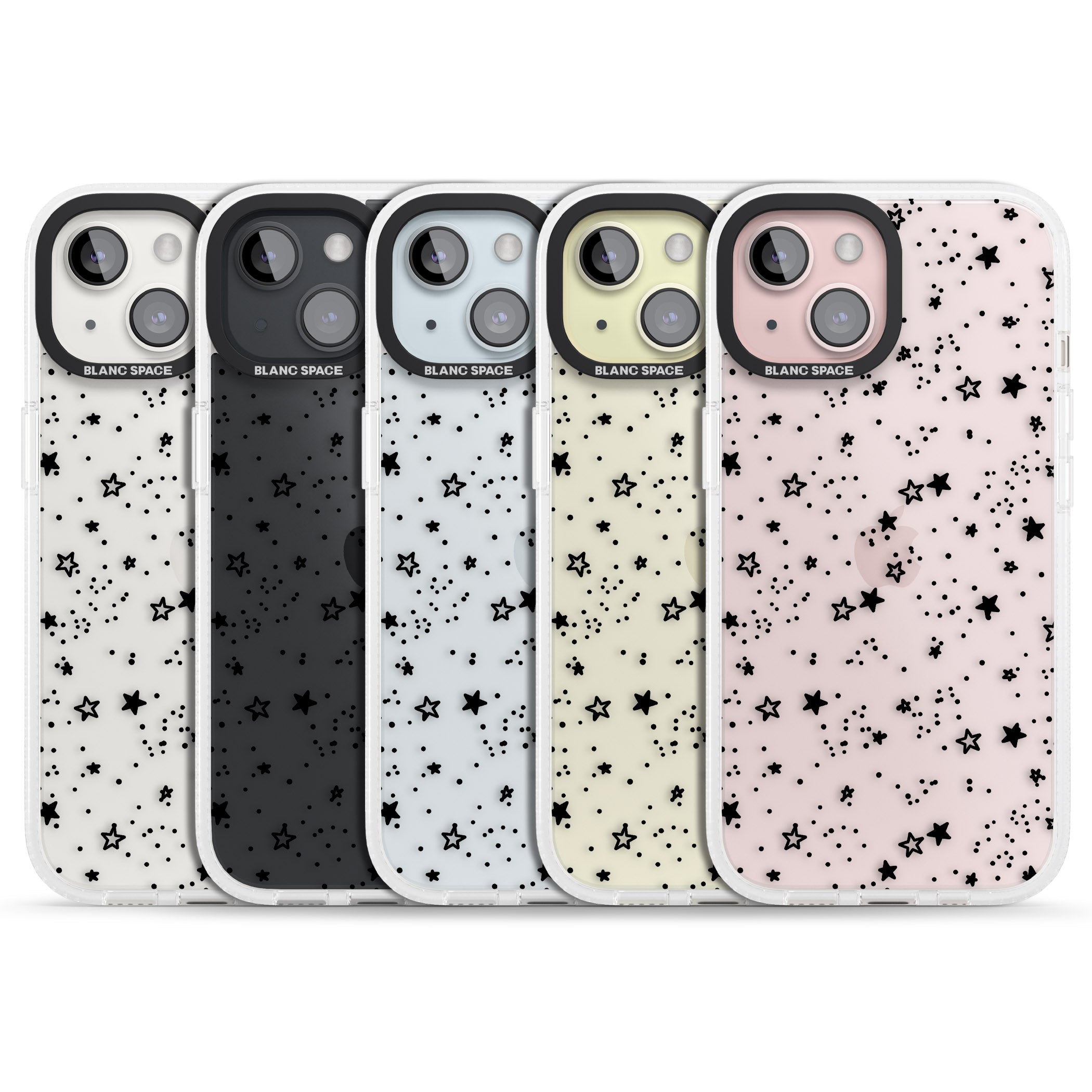 Solid Stars iPhone 15 / 14 / 13 Clear Case Impact Air - Blanc Space