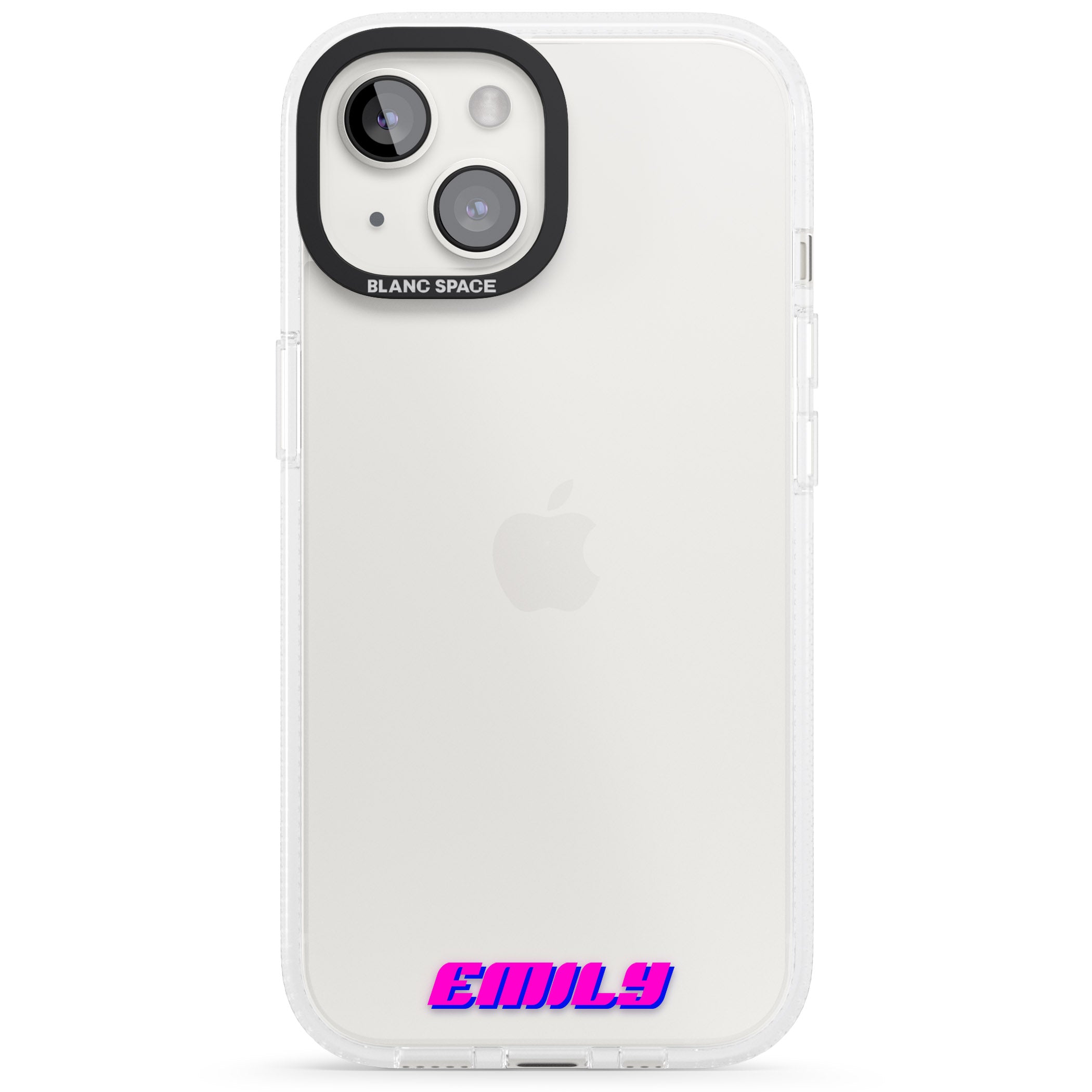 Personalised Clear Text 2C iPhone 15 / 14 / 13 Clear Case Impact Air - Blanc Space