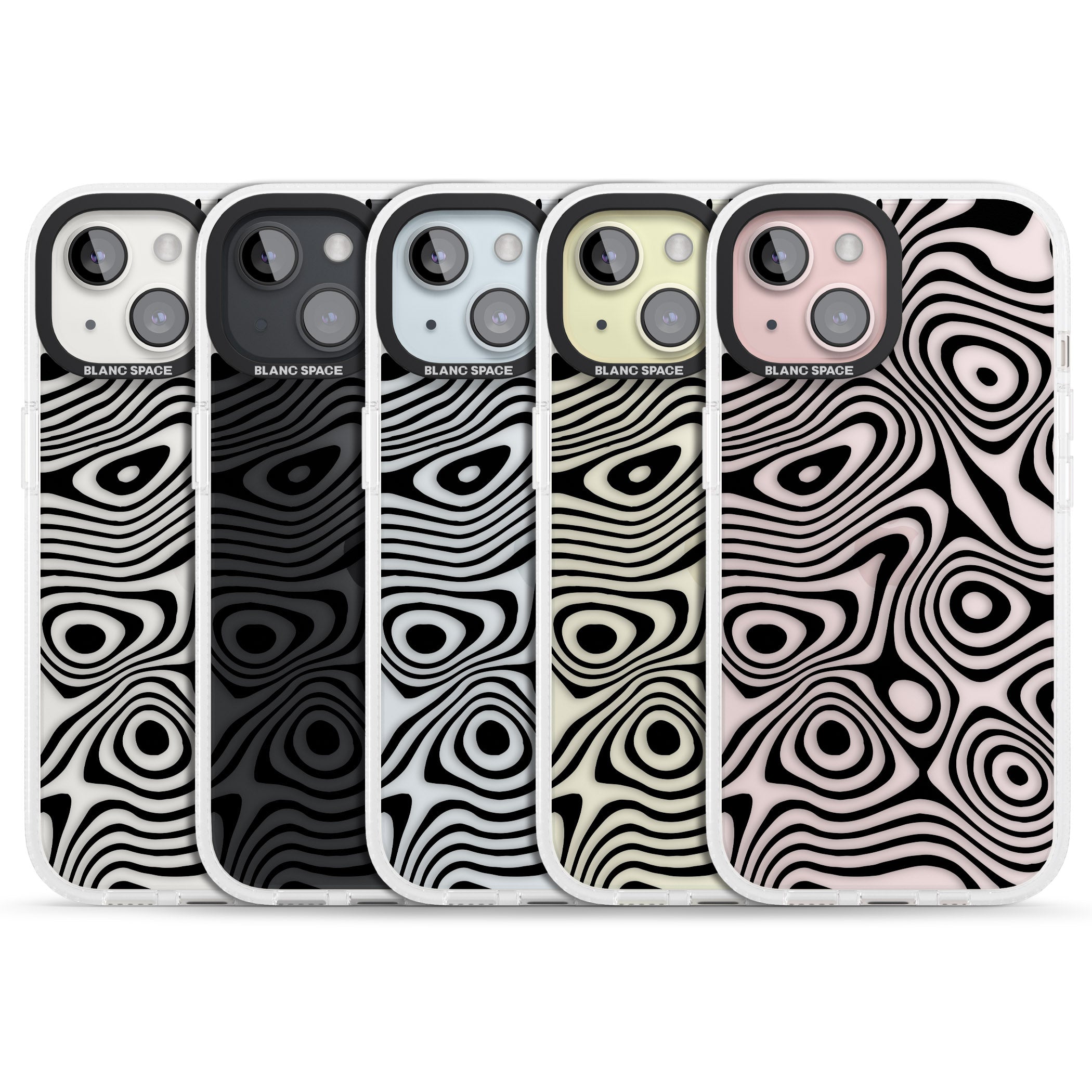 DARK TOPOGRAPHIC MAP iPhone 15 / 14 / 13 Clear Case Impact Air - Blanc Space