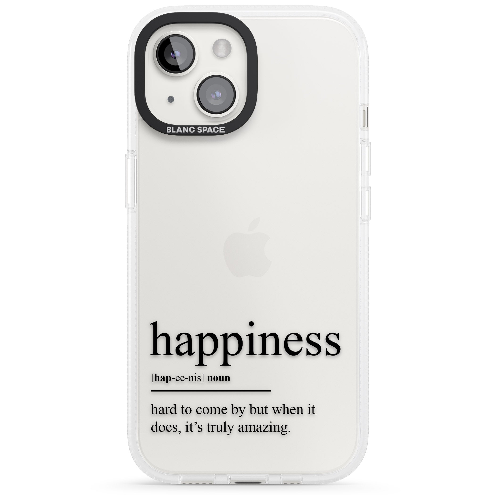 Happiness iPhone 15 / 14 / 13 Clear Case Impact Air - Blanc Space