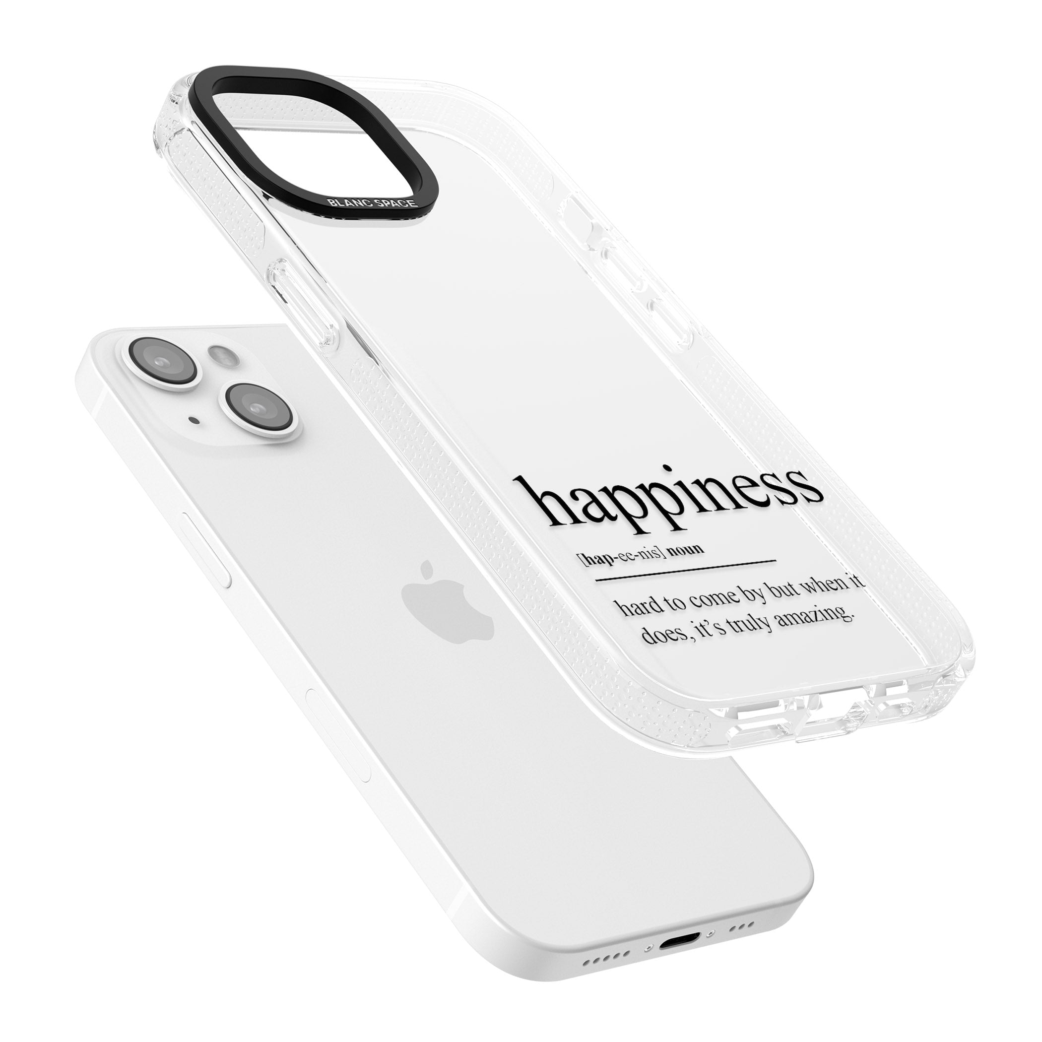 Happiness iPhone 15 / 14 / 13 Clear Case Impact Air - Blanc Space