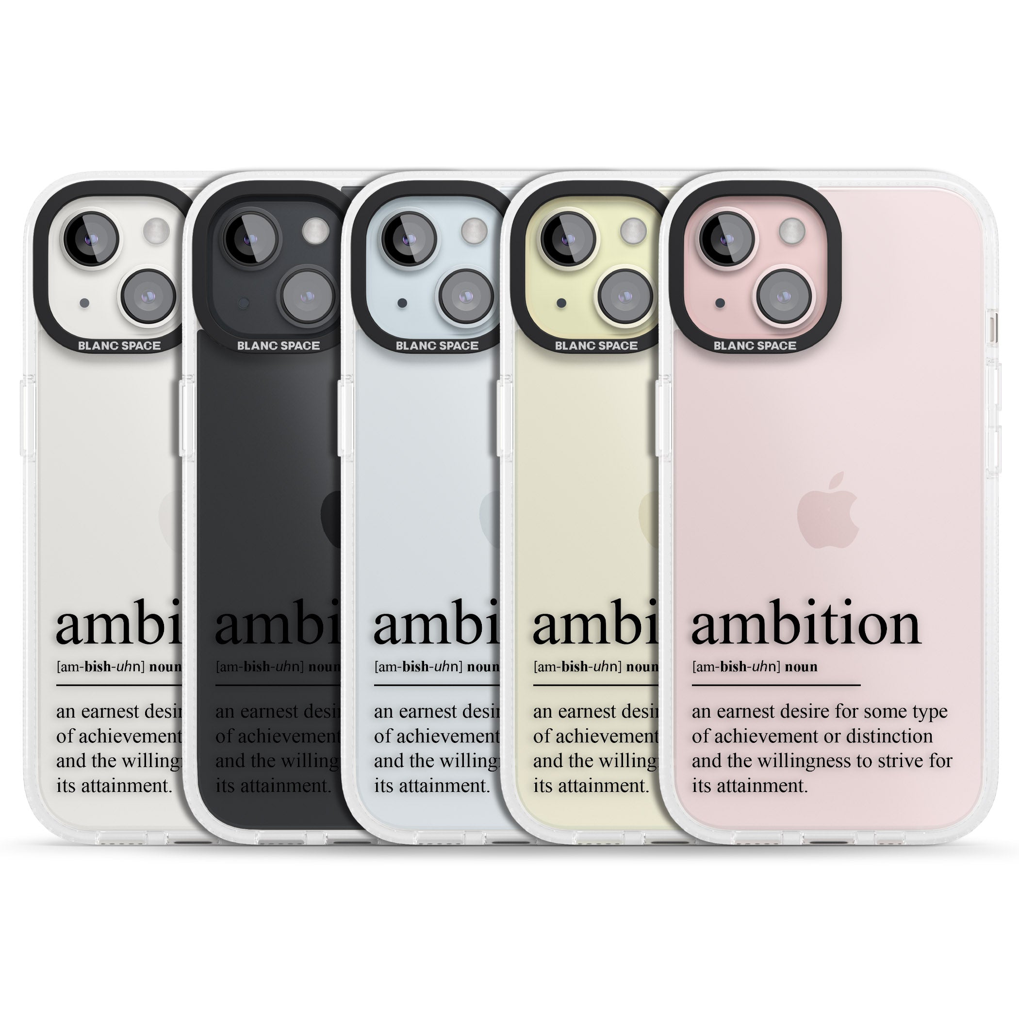 Ambition iPhone 15 / 14 / 13 Clear Case Impact Air - Blanc Space