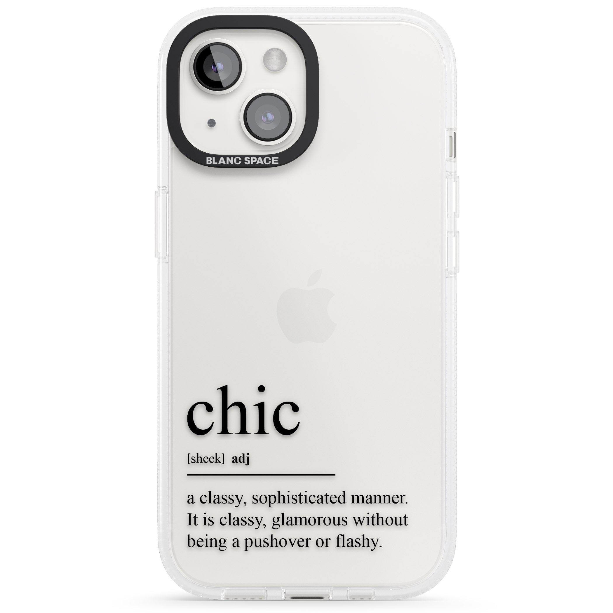 Chic iPhone 15 / 14 / 13 Clear Case Impact Air - Blanc Space