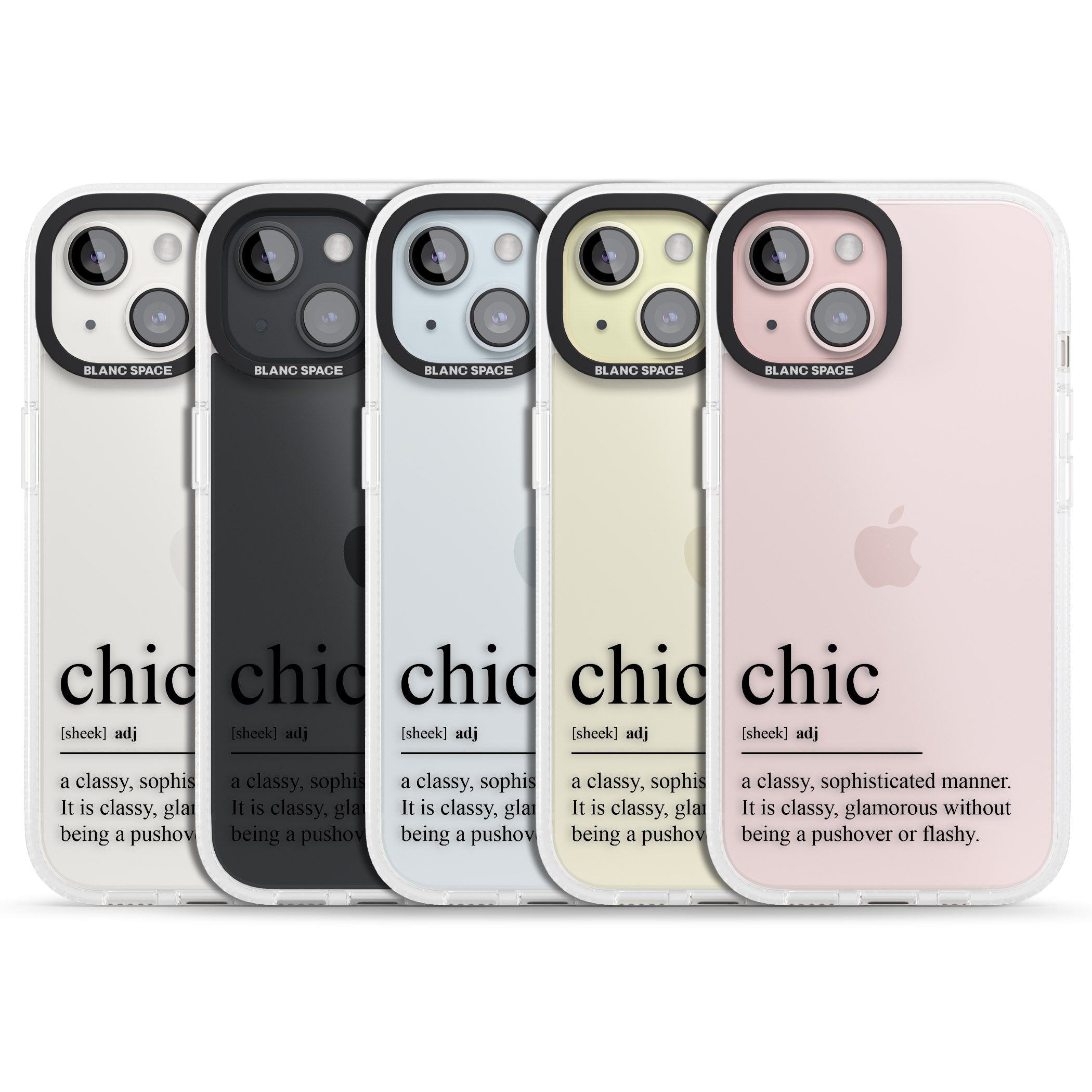 Chic iPhone 15 / 14 / 13 Clear Case Impact Air - Blanc Space