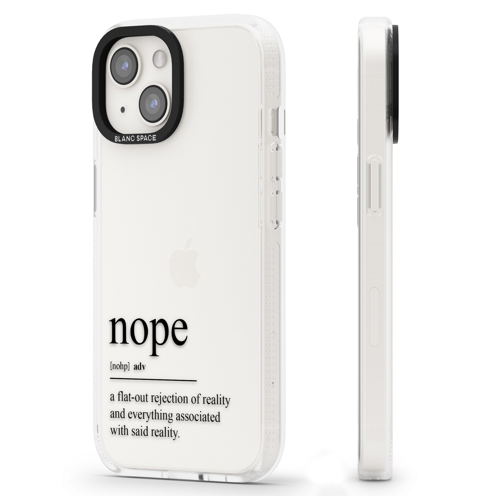 Nope iPhone 15 / 14 / 13 Clear Case Impact Air - Blanc Space