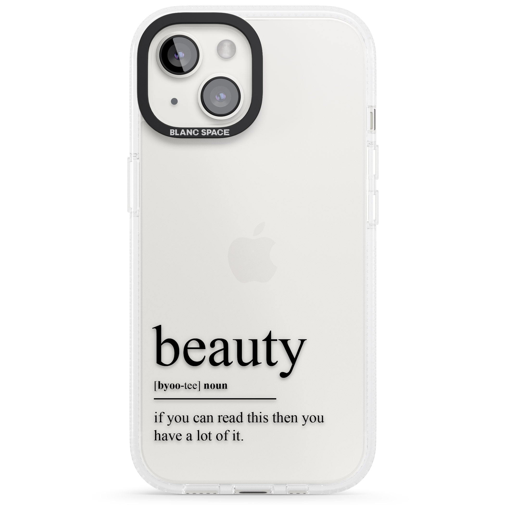 Beauty iPhone 15 / 14 / 13 Clear Case Impact Air - Blanc Space