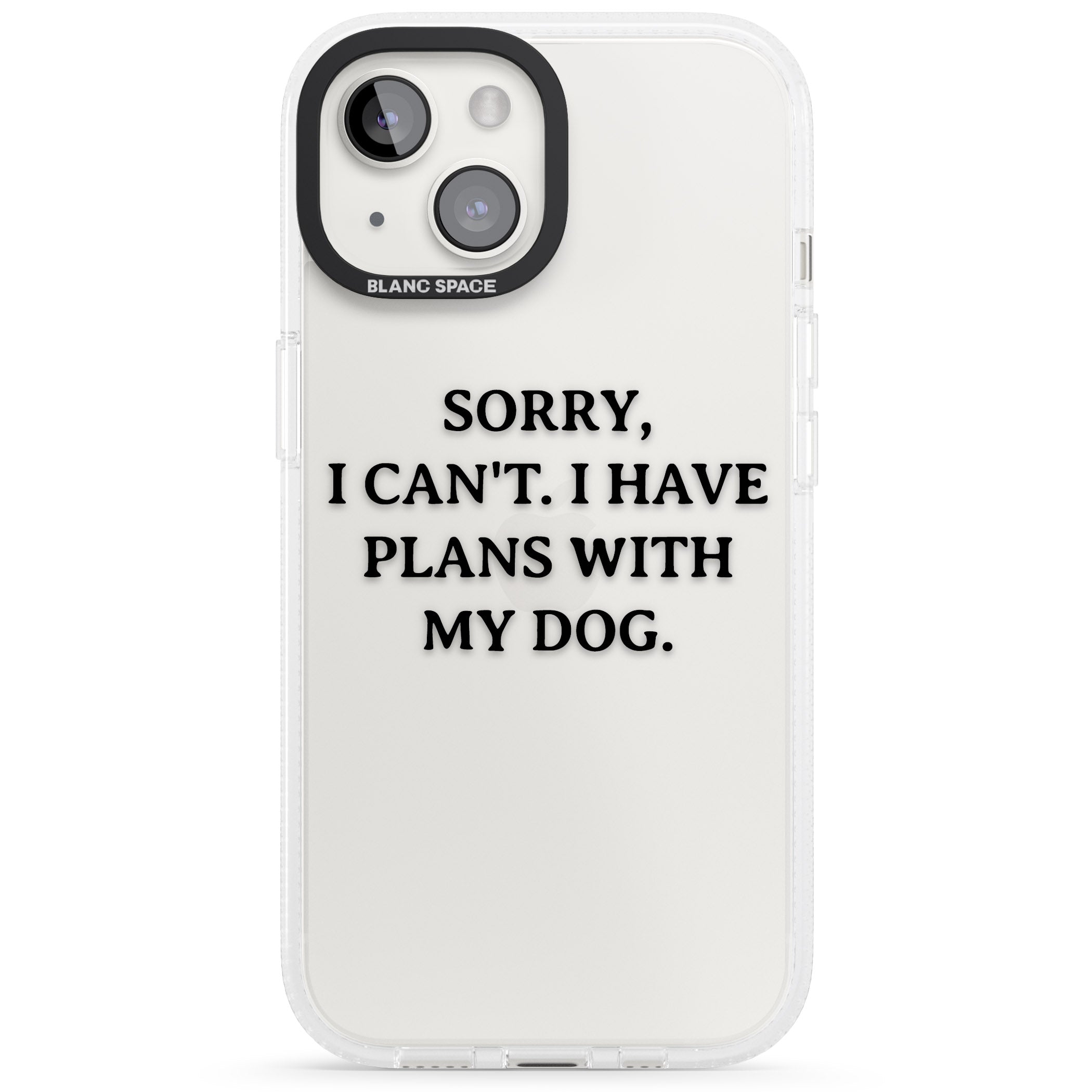 I Have Plans With My Dog iPhone 15 / 14 / 13 Clear Case Impact Air - Blanc Space