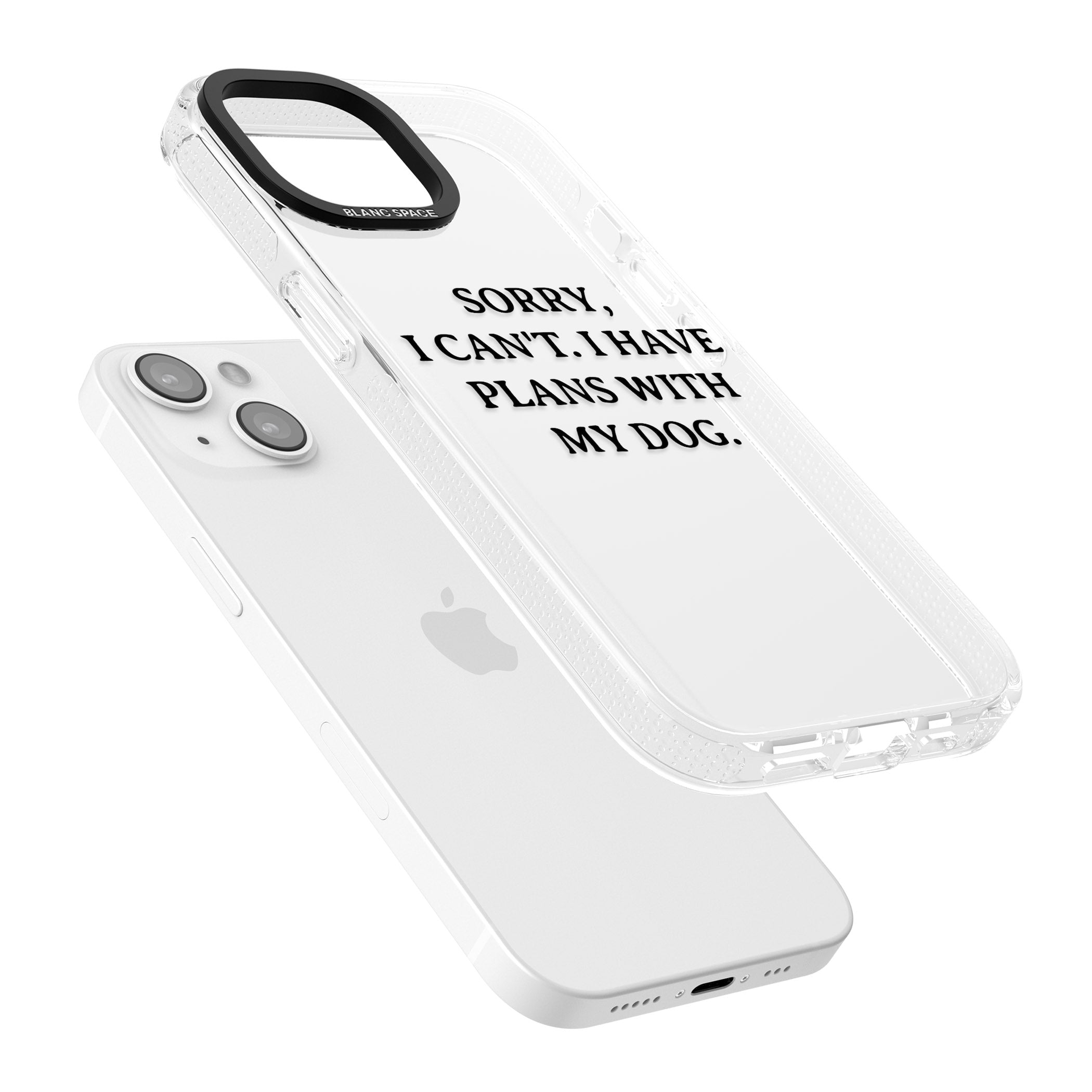 I Have Plans With My Dog iPhone 15 / 14 / 13 Clear Case Impact Air - Blanc Space