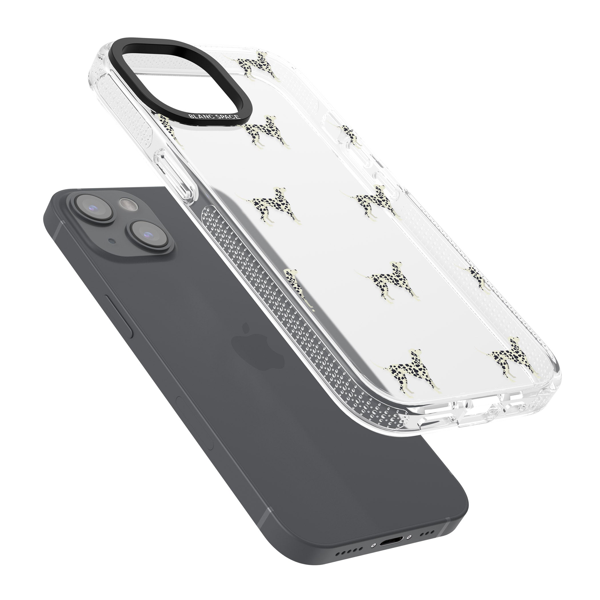 Dalmation Dog Pattern Clear iPhone 15 / 14 / 13 Clear Case Impact Air - Blanc Space