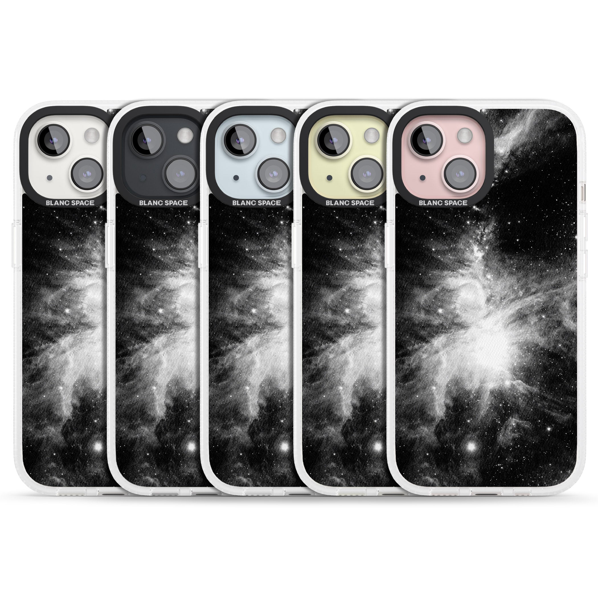 Galaxy Stripe iPhone 15 / 14 / 13 Clear Case Impact Air - Blanc Space