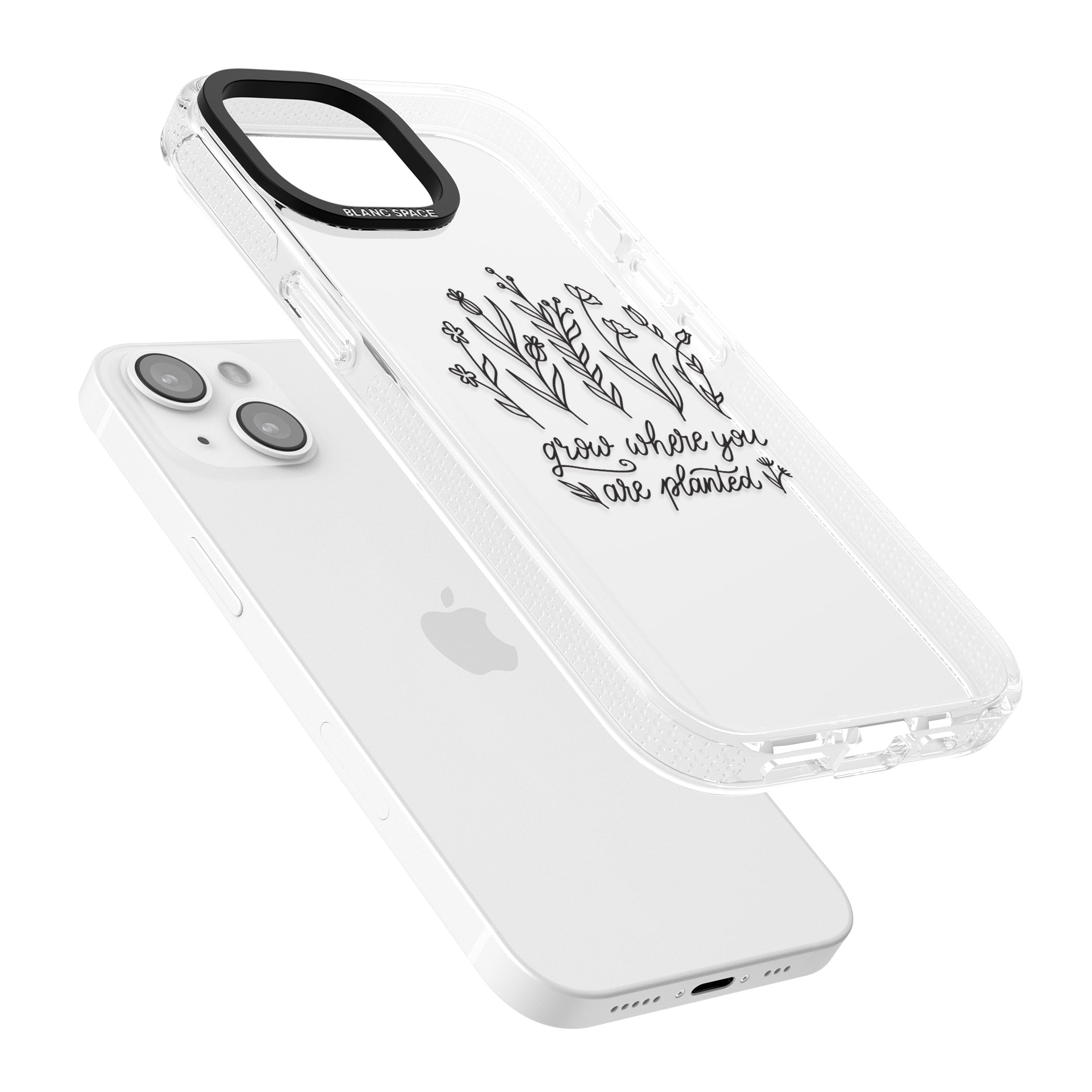 Grow where you are planted iPhone 15 / 14 / 13 Clear Case Impact Air - Blanc Space