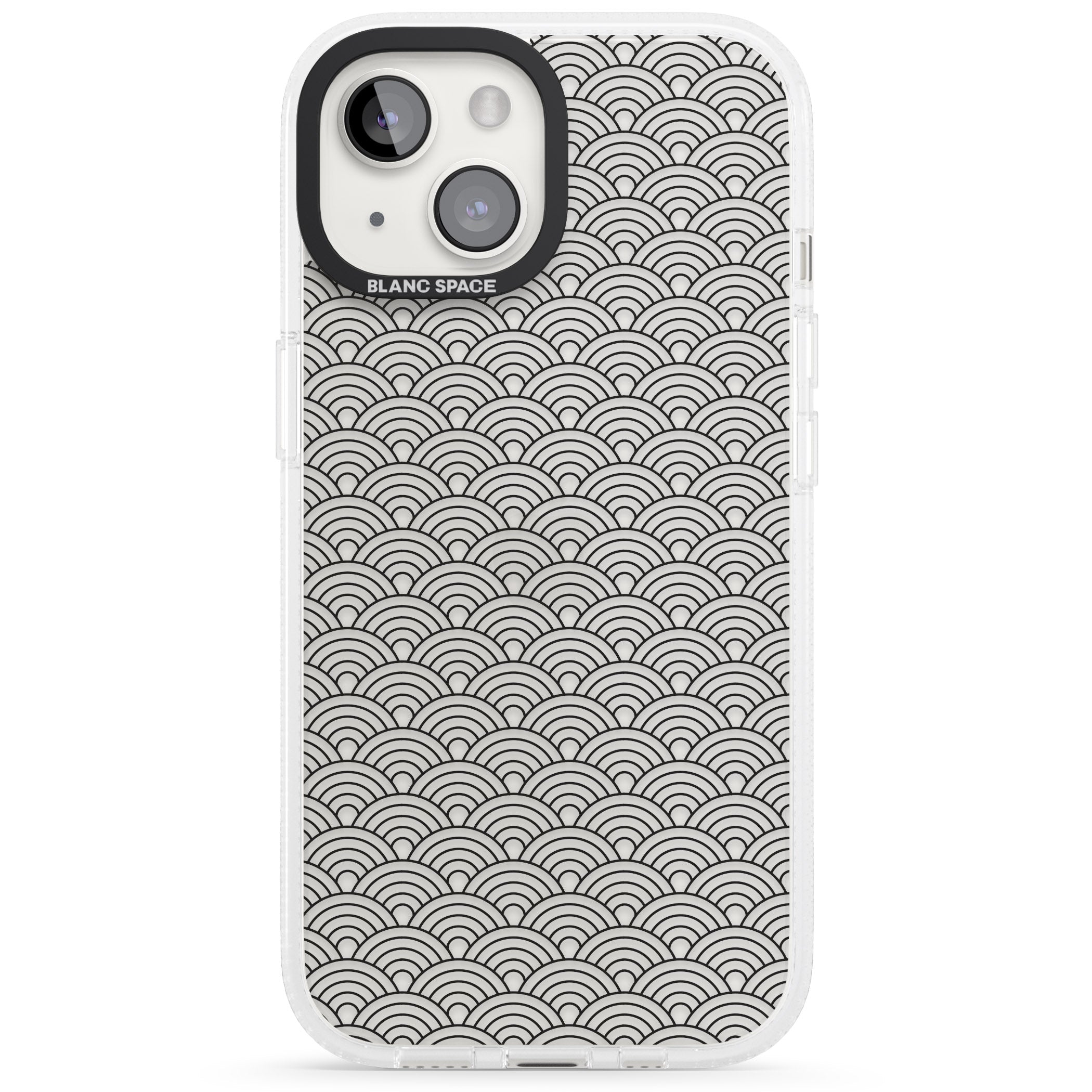 Abstract Lines: Scalloped Pattern iPhone 15 / 14 / 13 Clear Case Impact Air - Blanc Space