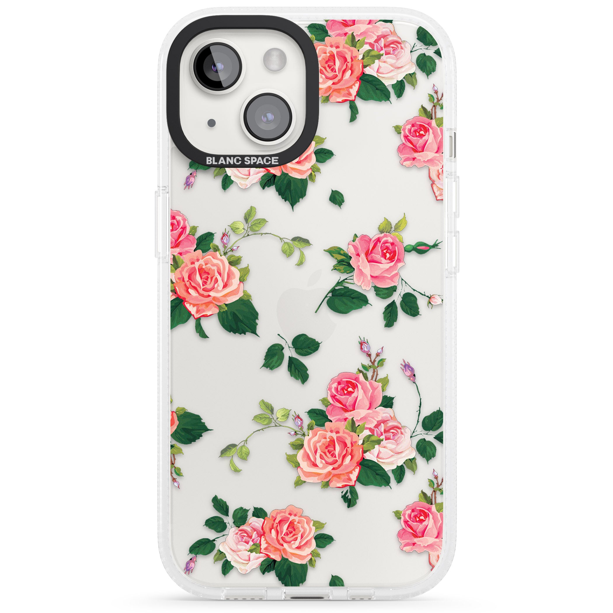 Pink Roses iPhone 15 / 14 / 13 Clear Case Impact Air - Blanc Space