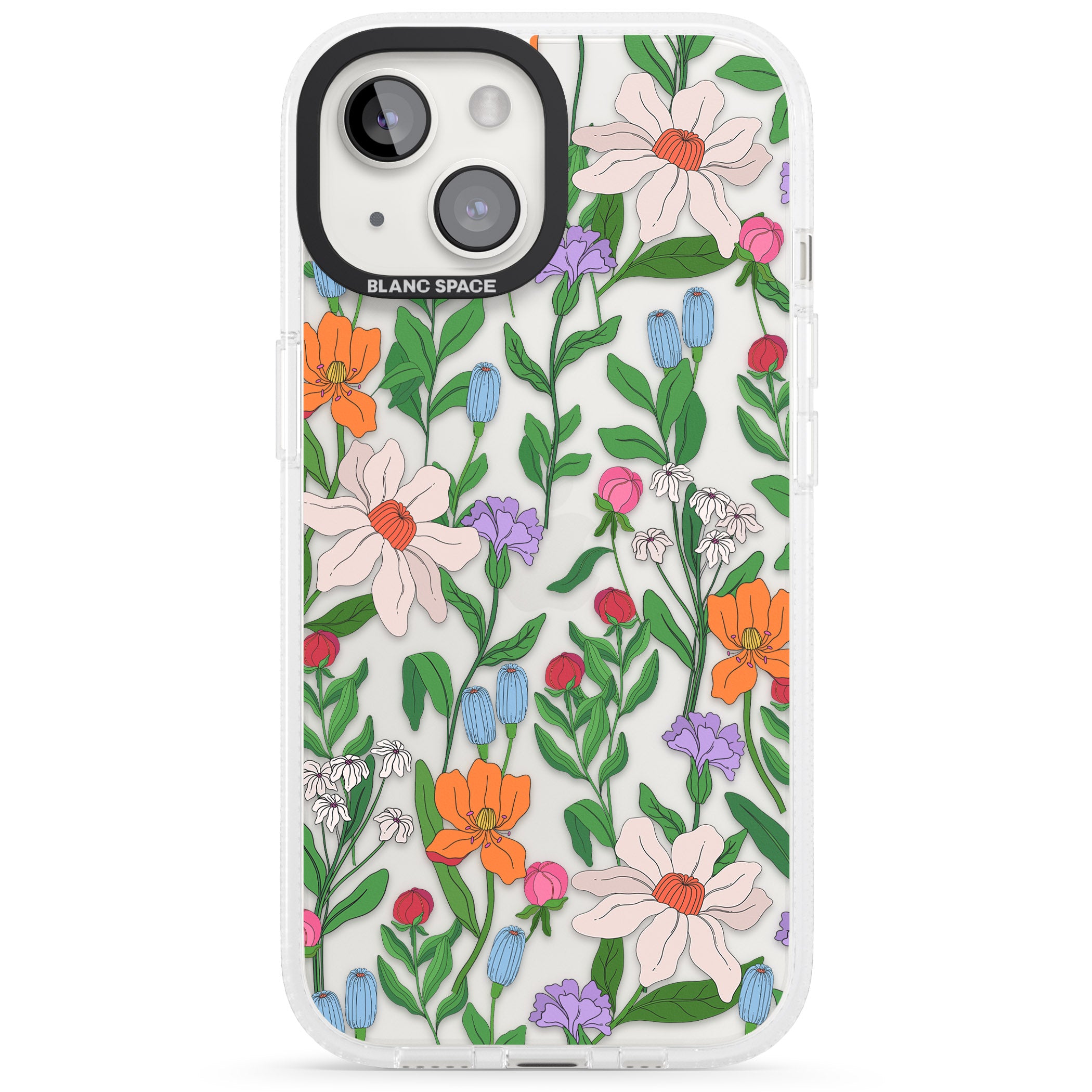 Full Bloom iPhone 15 / 14 / 13 Clear Case Impact Air - Blanc Space