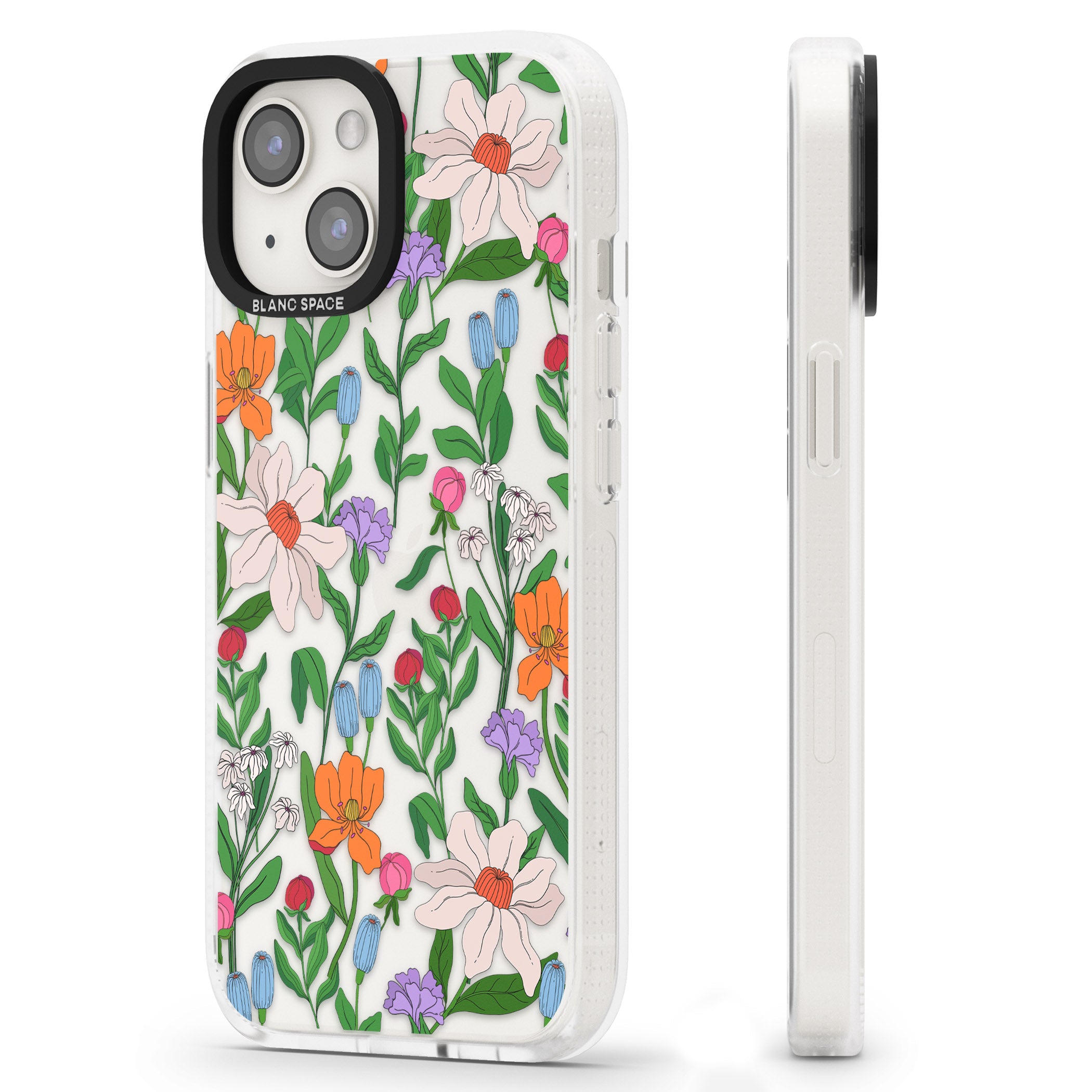 Full Bloom iPhone 15 / 14 / 13 Clear Case Impact Air - Blanc Space