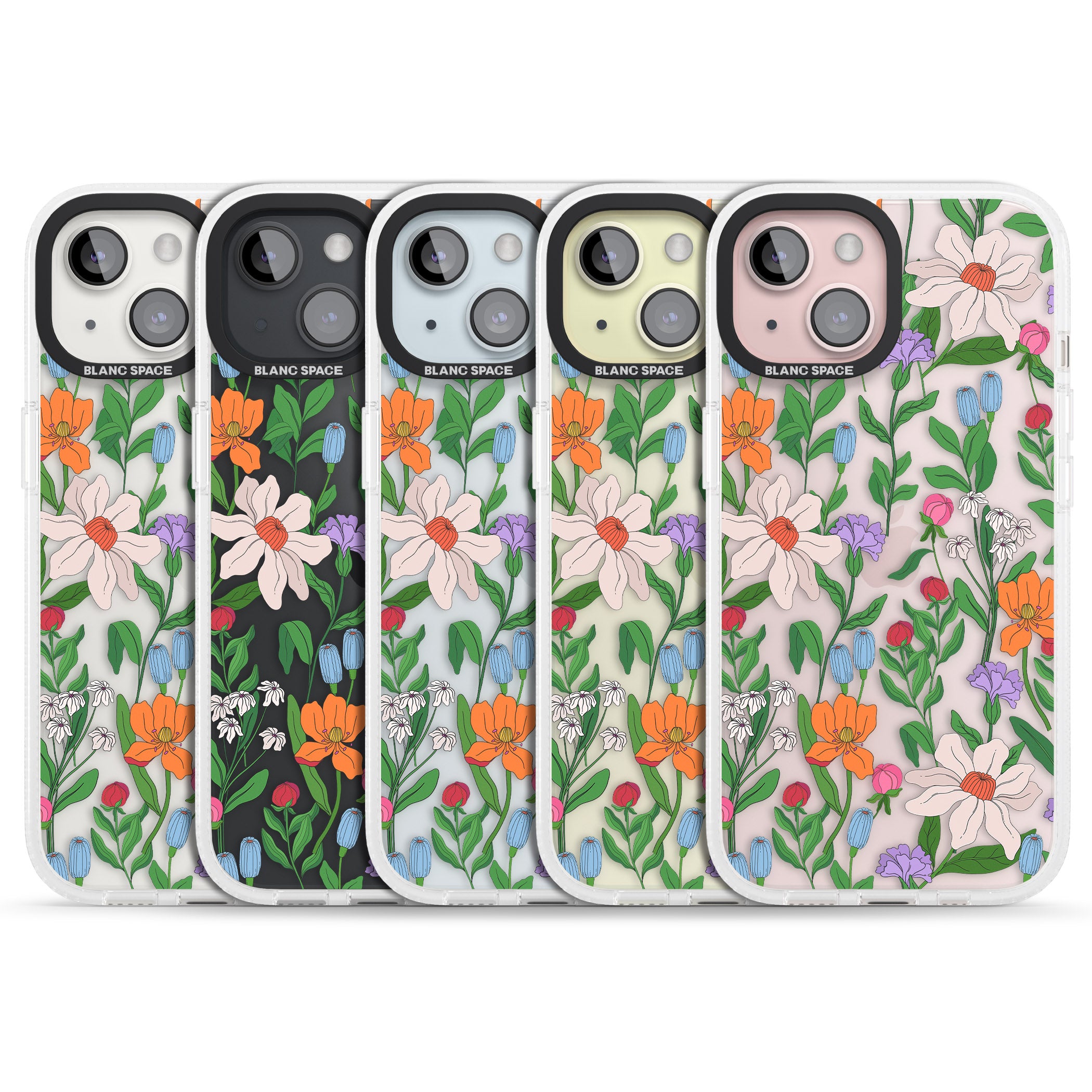 Full Bloom iPhone 15 / 14 / 13 Clear Case Impact Air - Blanc Space